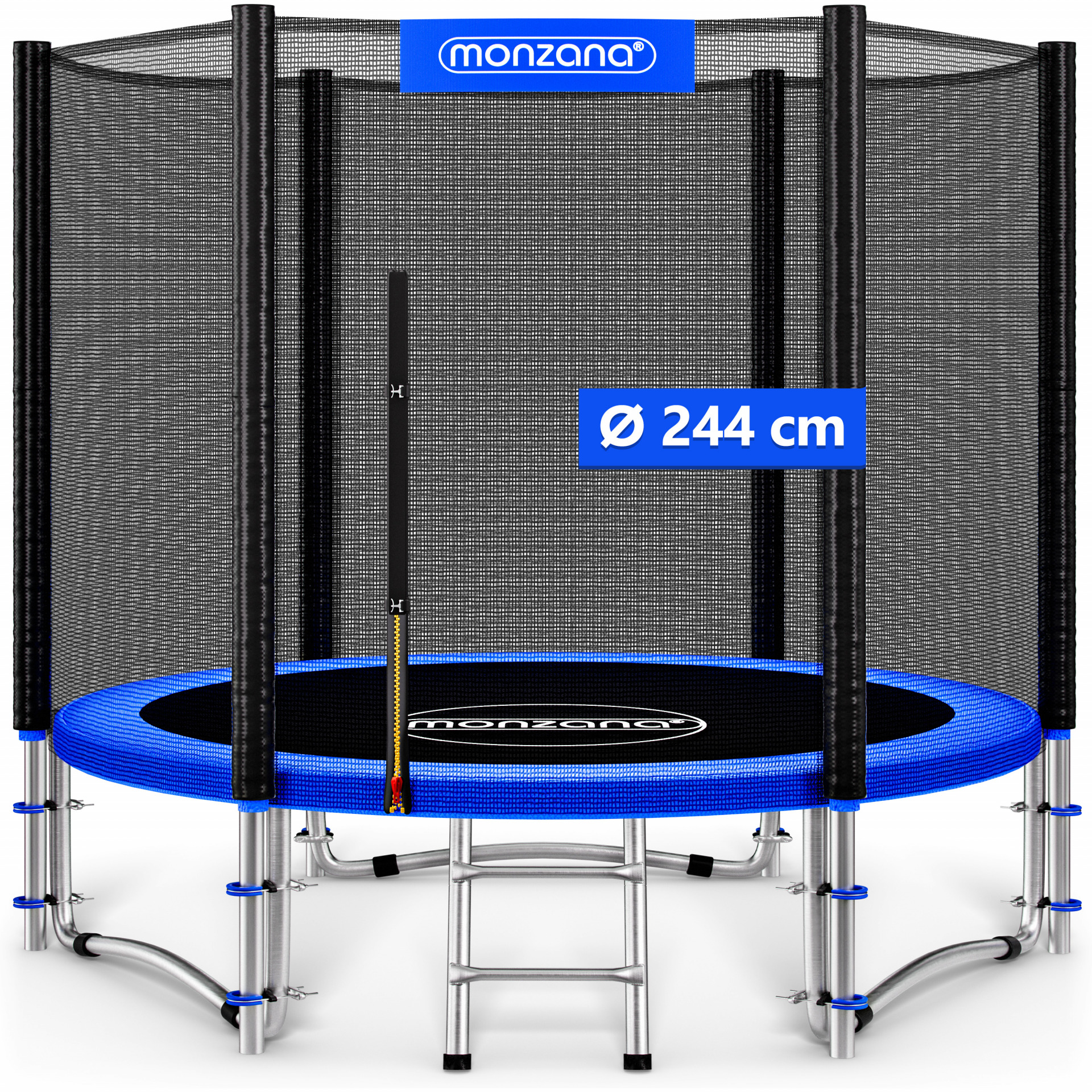 Trampolin Ø244cm TÜV geprüft mit verstärktem Sicherheitsnetz stabil