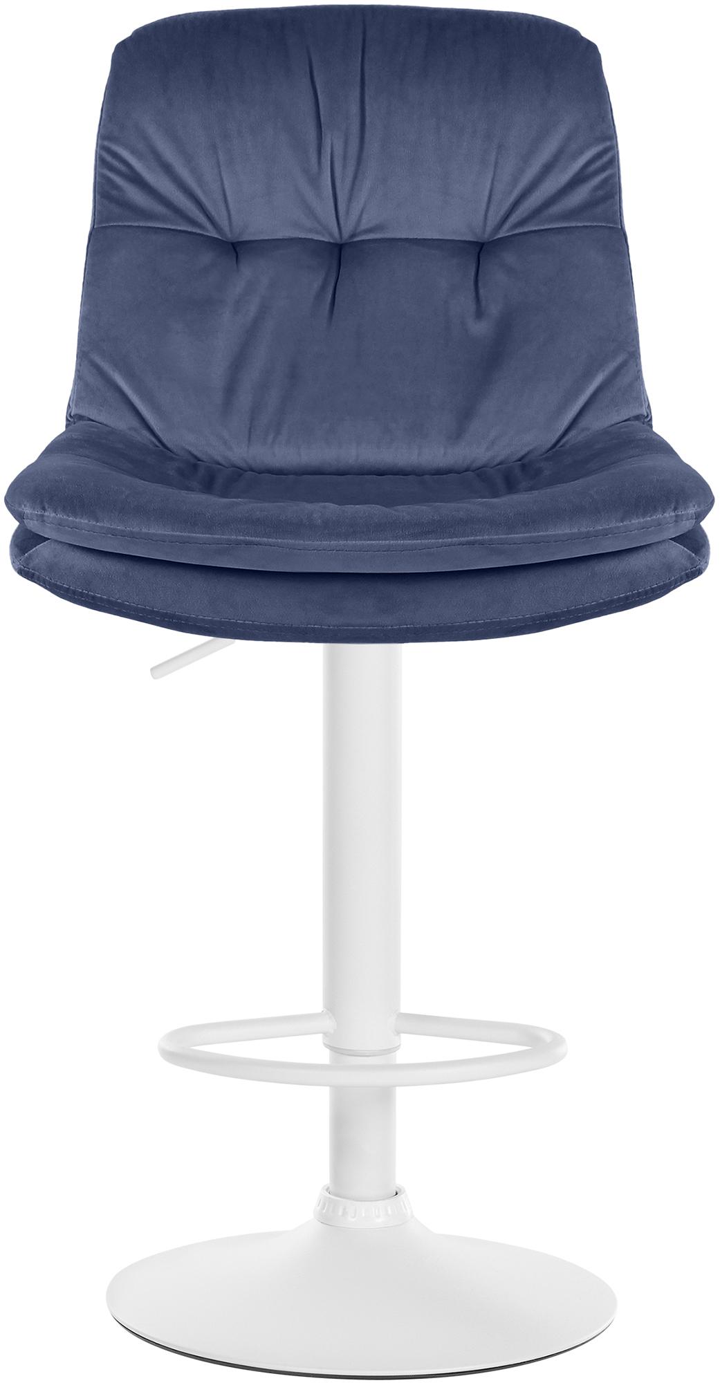 Barhocker Laurel Samt weiß, blau