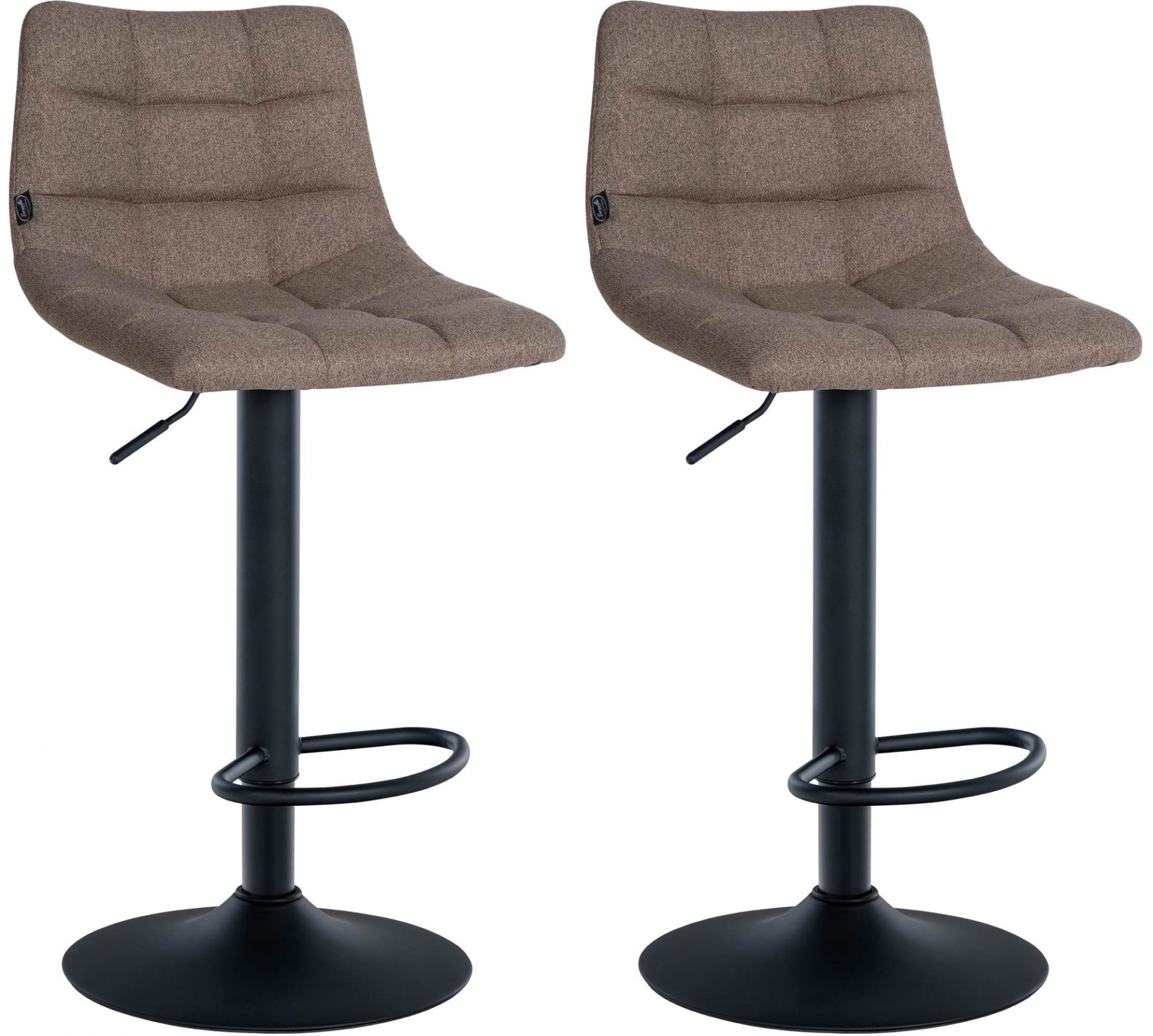 2er Set Barhocker Jerry Stoff schwarz, taupe