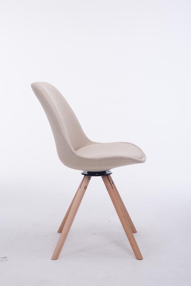 Besucherstuhl Troyes Drehbar Natura Stoff Rund, creme