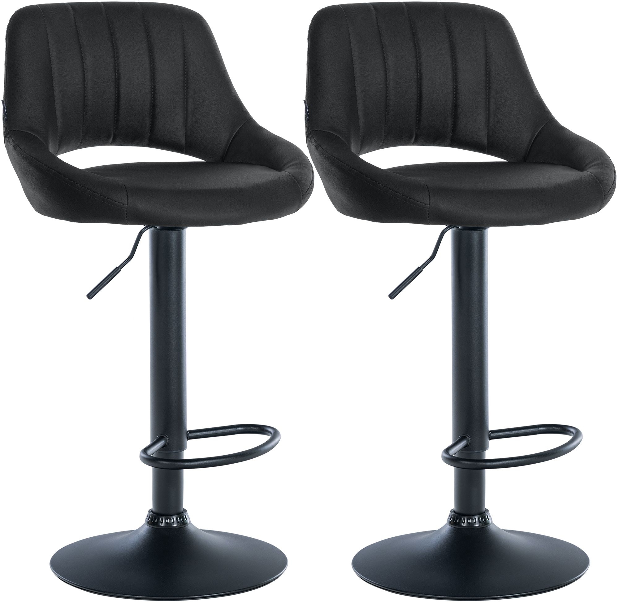 2er Set Barhocker Milet Kunstleder B, schwarz