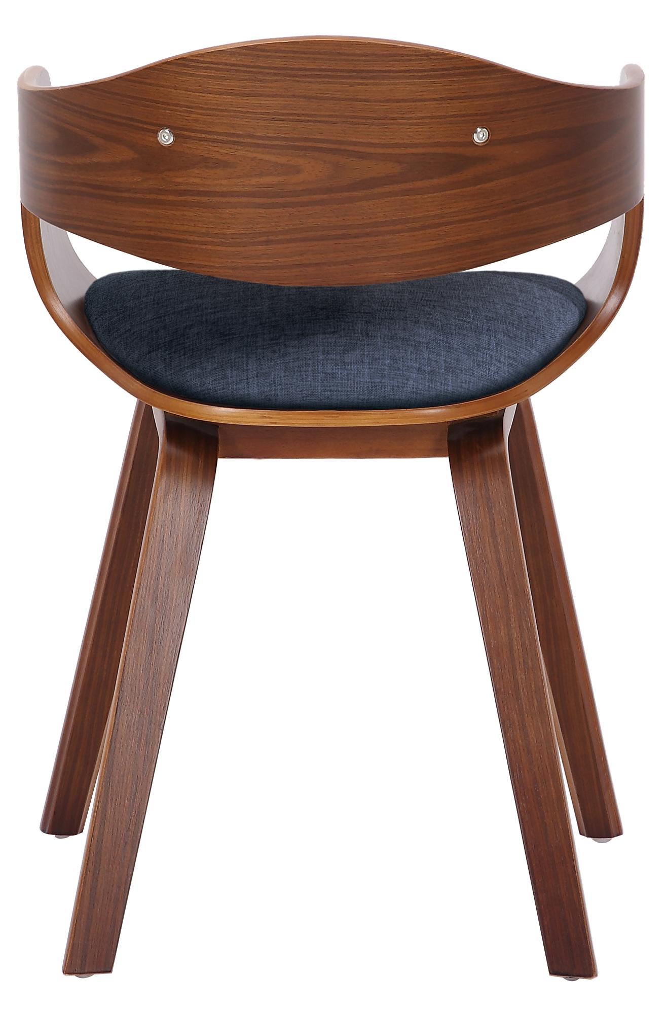 2er Set Stühle Kingston Stoff, walnuss/blau
