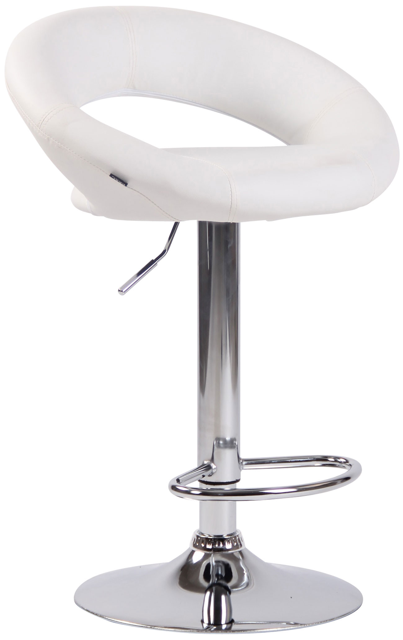 Barhocker Olinda Kunstleder chrom, weiß