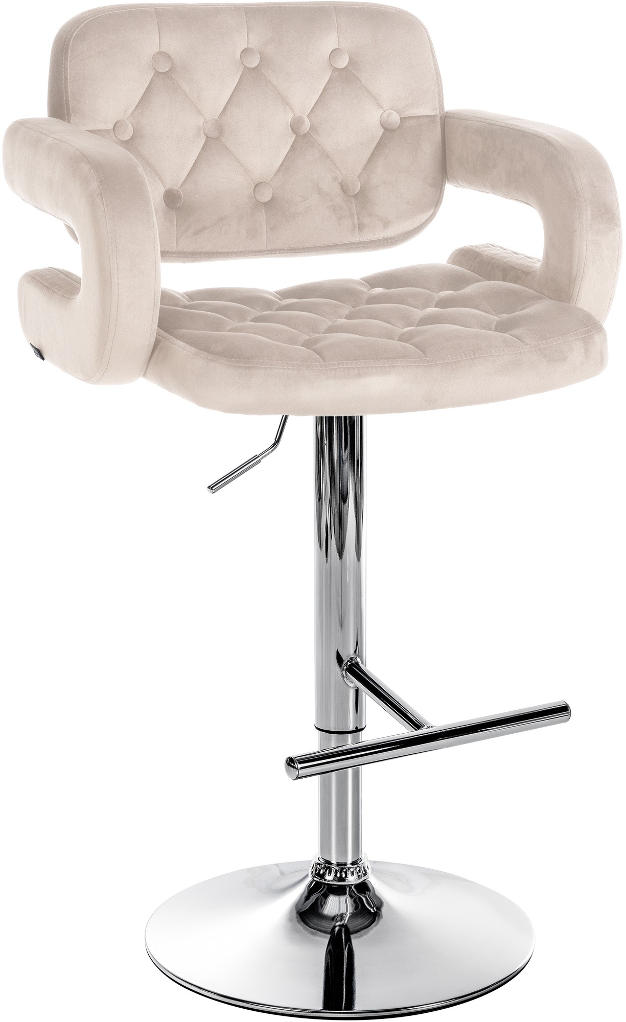 Barhocker Dublin Samt chrom, creme