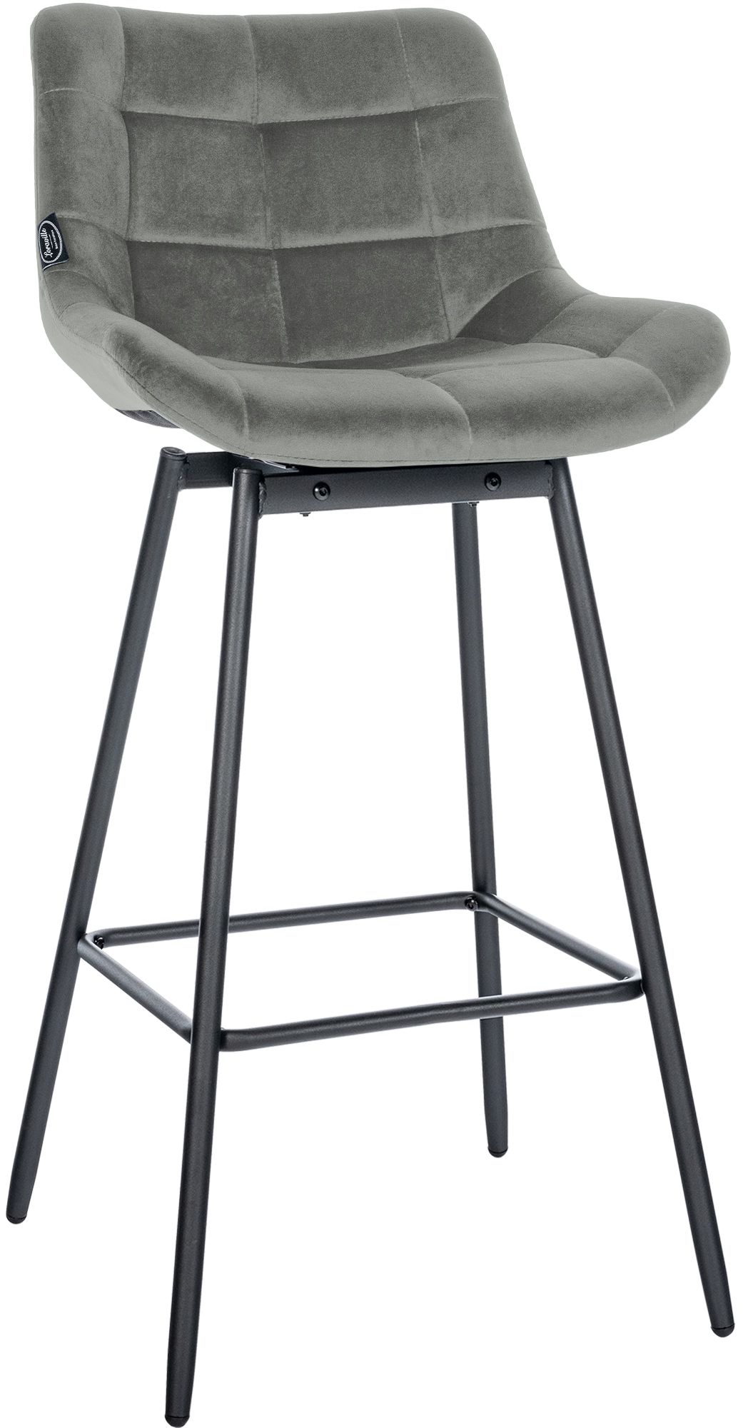 Barhocker Weston Schwenkbar Samt, grau