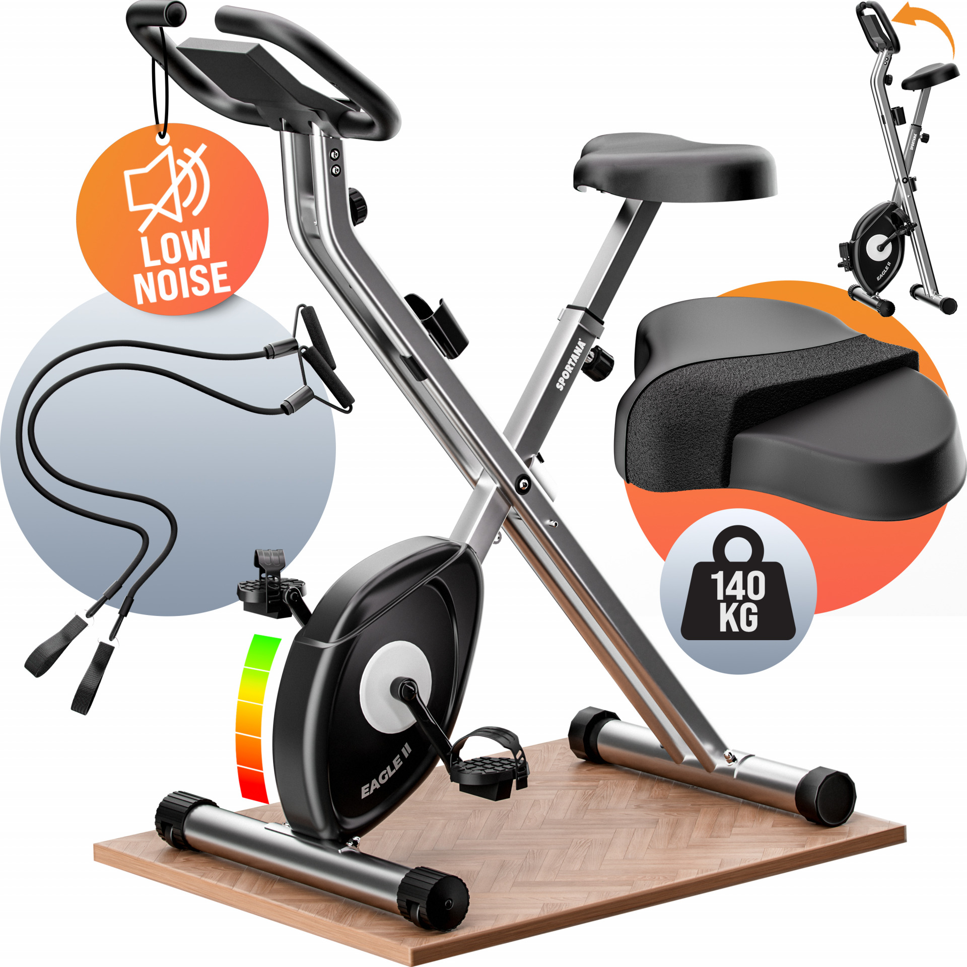 Heimtrainer Fahrrad Eagle2 71x44x110cm klappbar