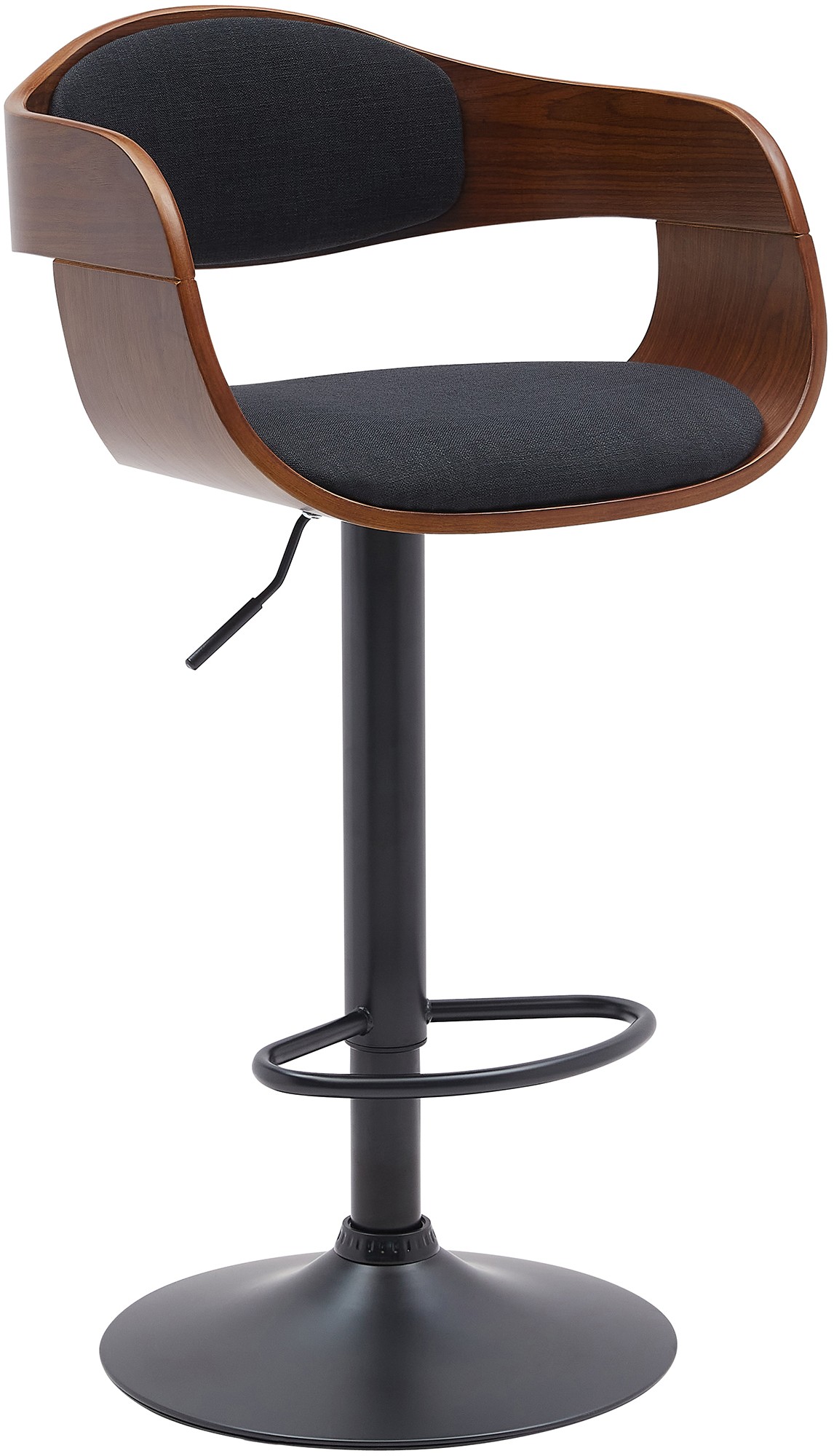 Barhocker Kingston B Stoff, walnuss/schwarz