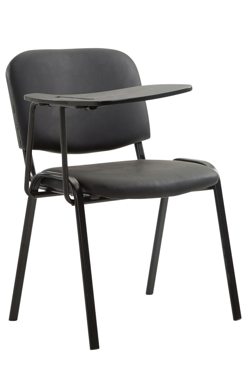 Stuhl Ken mit Klapptisch Kunstleder, schwarz