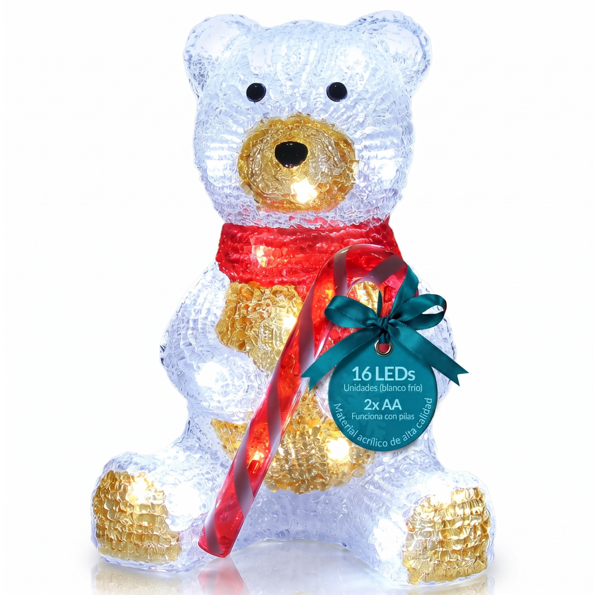 LED Acryl Figur Weihnachten Teddy sitzend