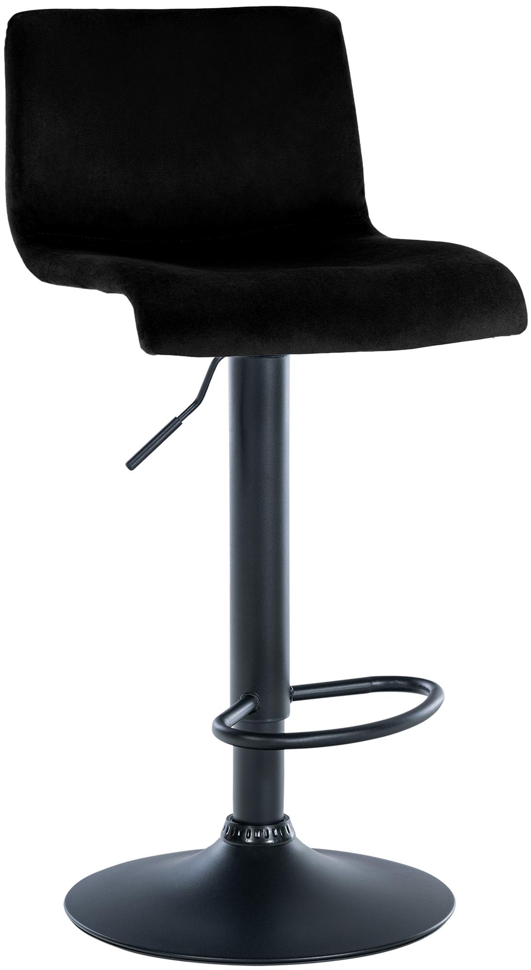 Barhocker Hoover Samt B, schwarz