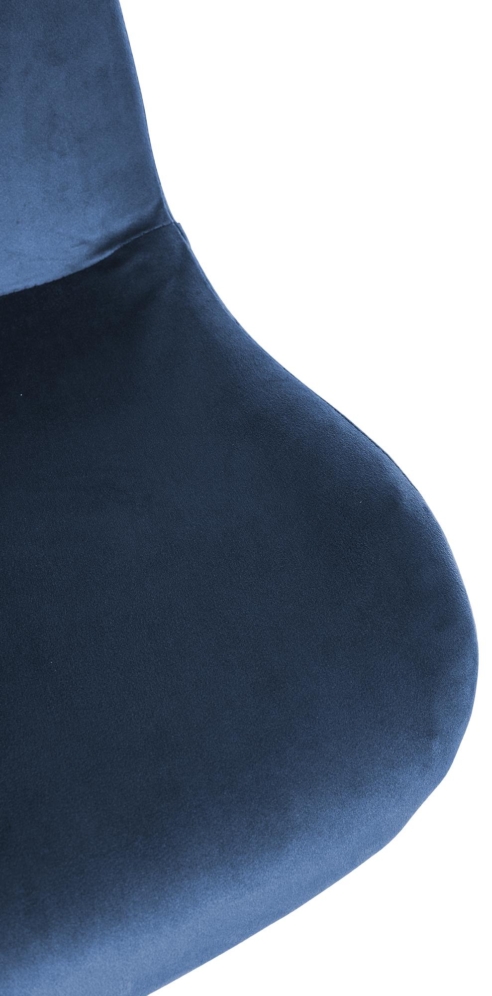 2er Set Barhocker Solon Schwarz Samt, blau