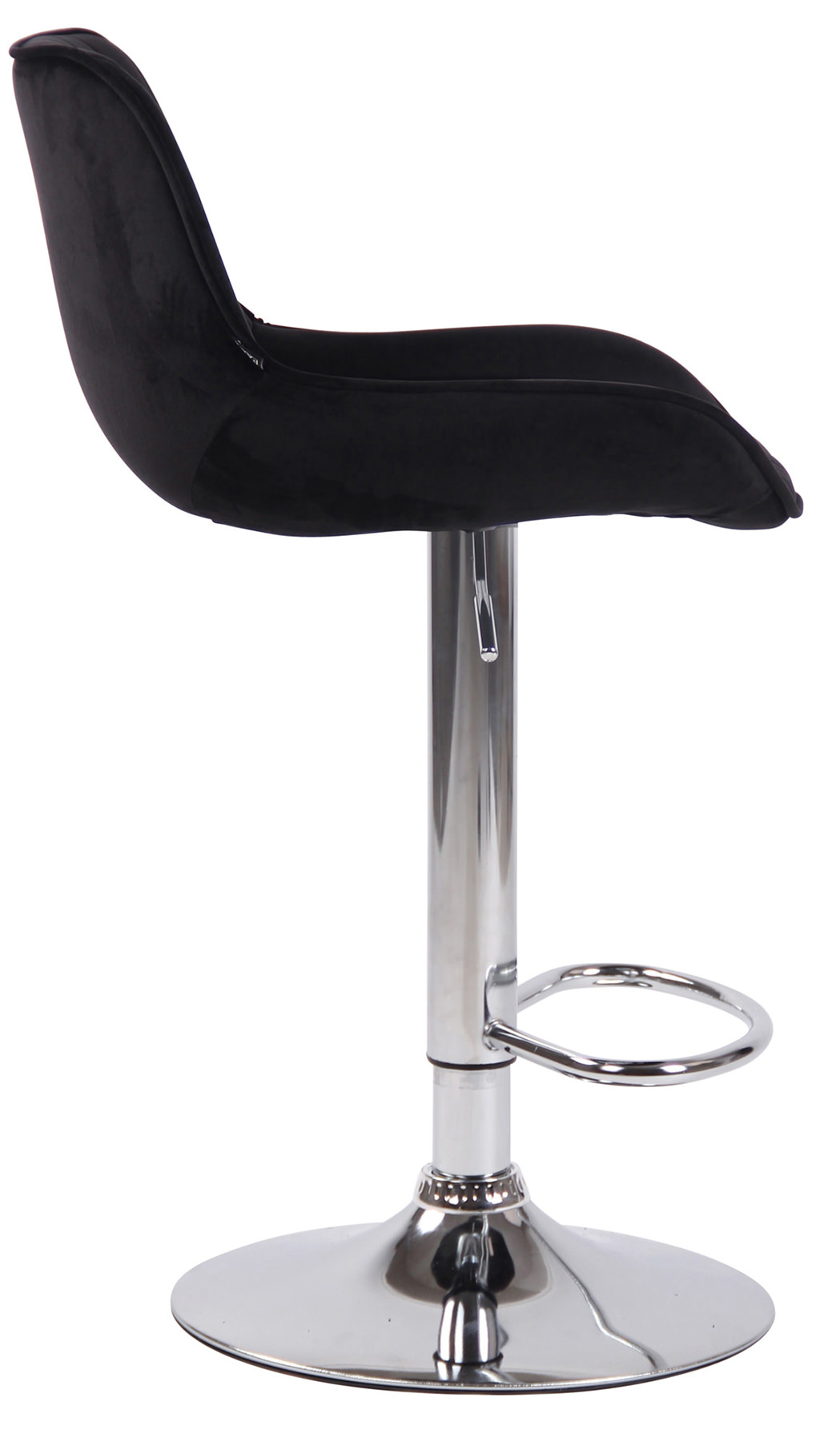 2er Set Barhocker Lentini Samt chrom, schwarz