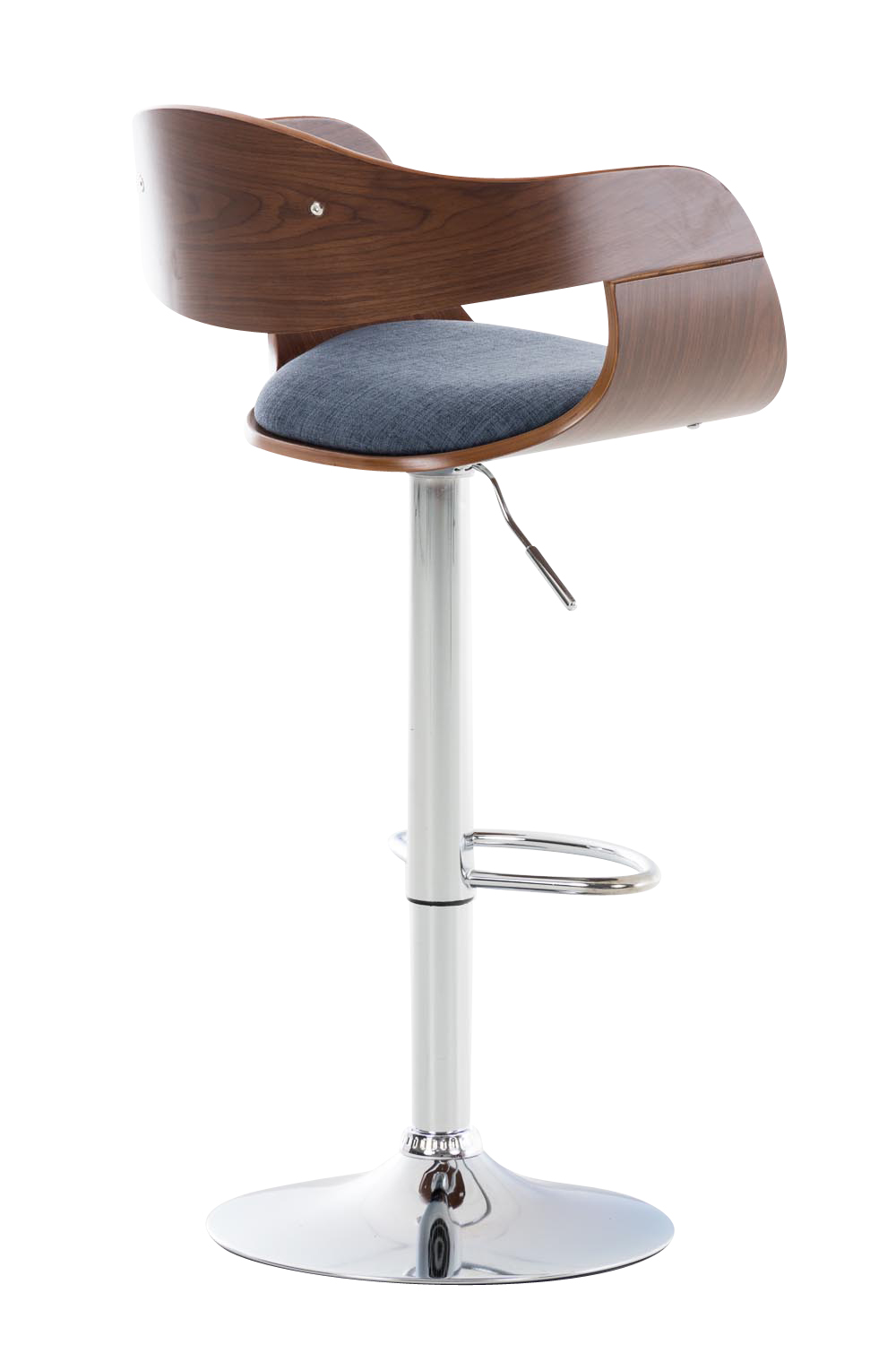 Barhocker Kingston C Stoff, walnuss/blau