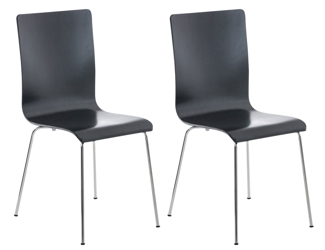 2er Set Besucherstuhl Pepe, schwarz