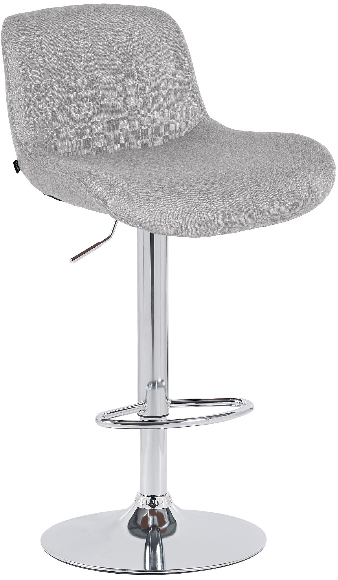 Barhocker Solon Chrom Stoff, hellgrau