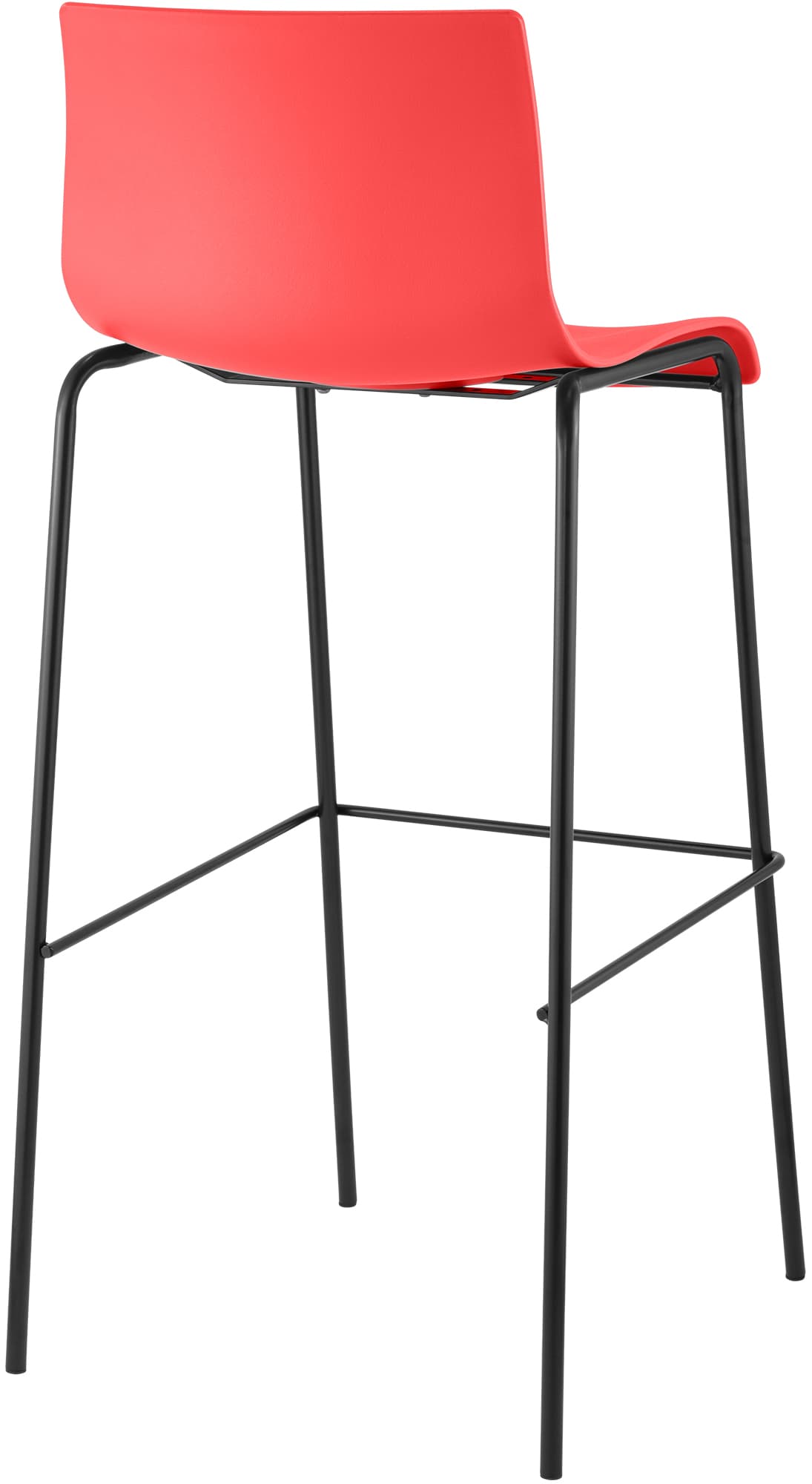 Barhocker Hoover 4-Fuß Gestell schwarz, rot