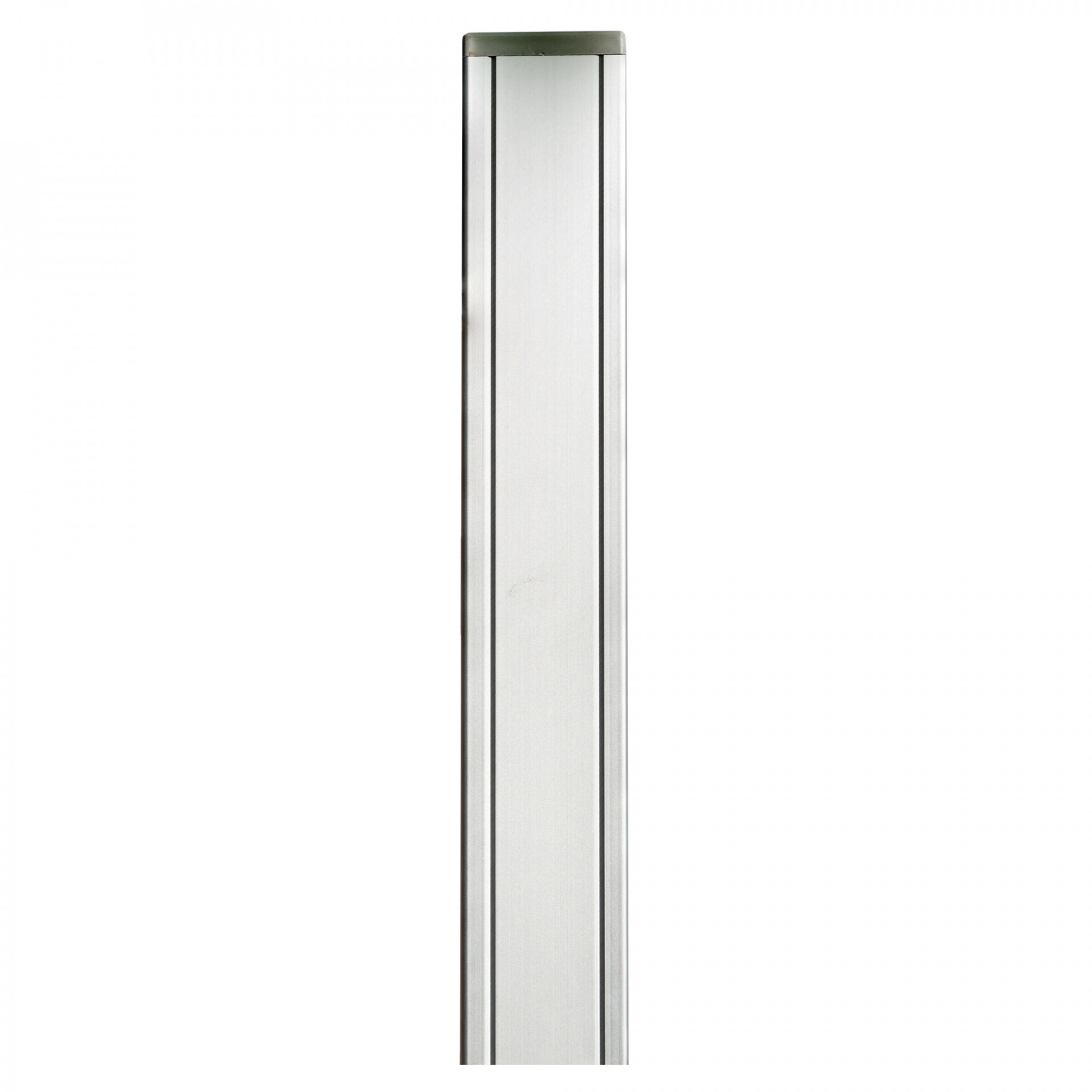 Aluminiumpfosten, SILBER, mit Verstärkung und Kappe, 68 x 68 x 1850 mm, hell eloxiert
