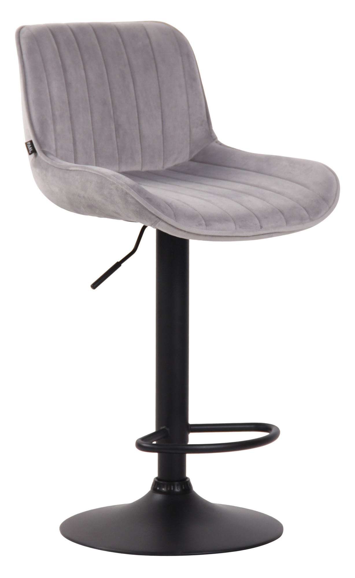Barhocker Lentini Samt schwarz, grau