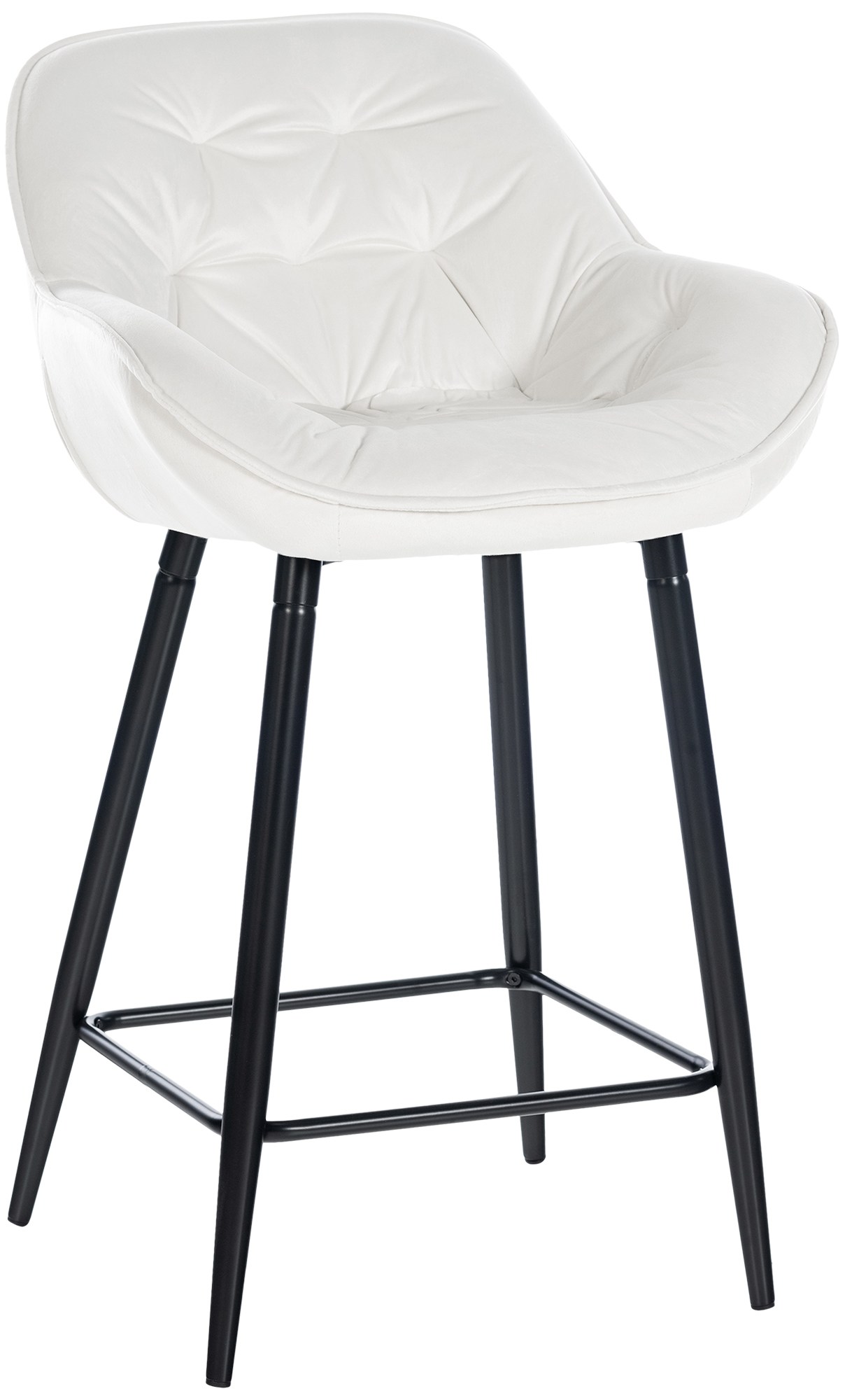 Barhocker Gibson 76 Samt, cremeweiß