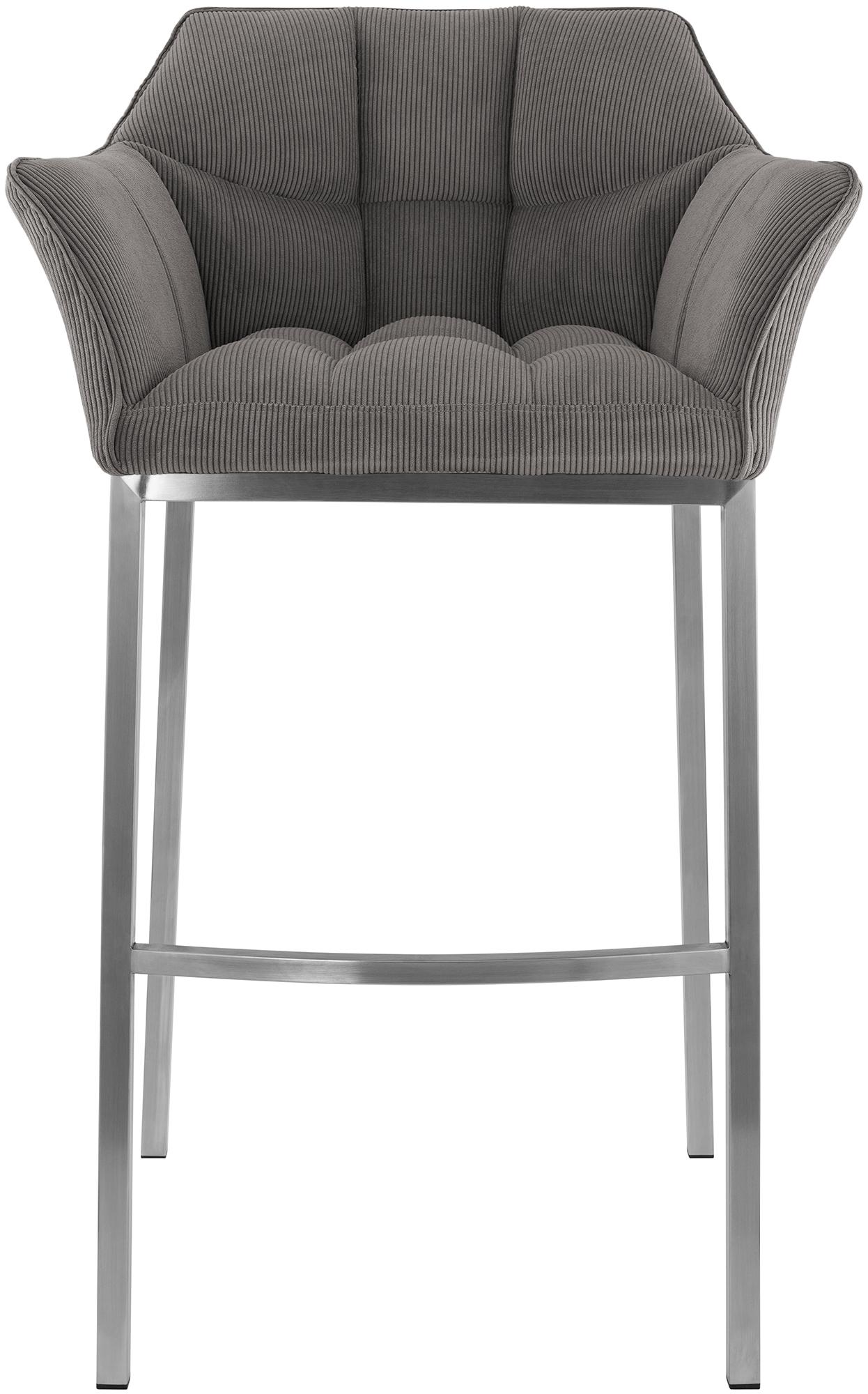 Barhocker Damaso E Cord mit 4-Fuß Gestell, taupe