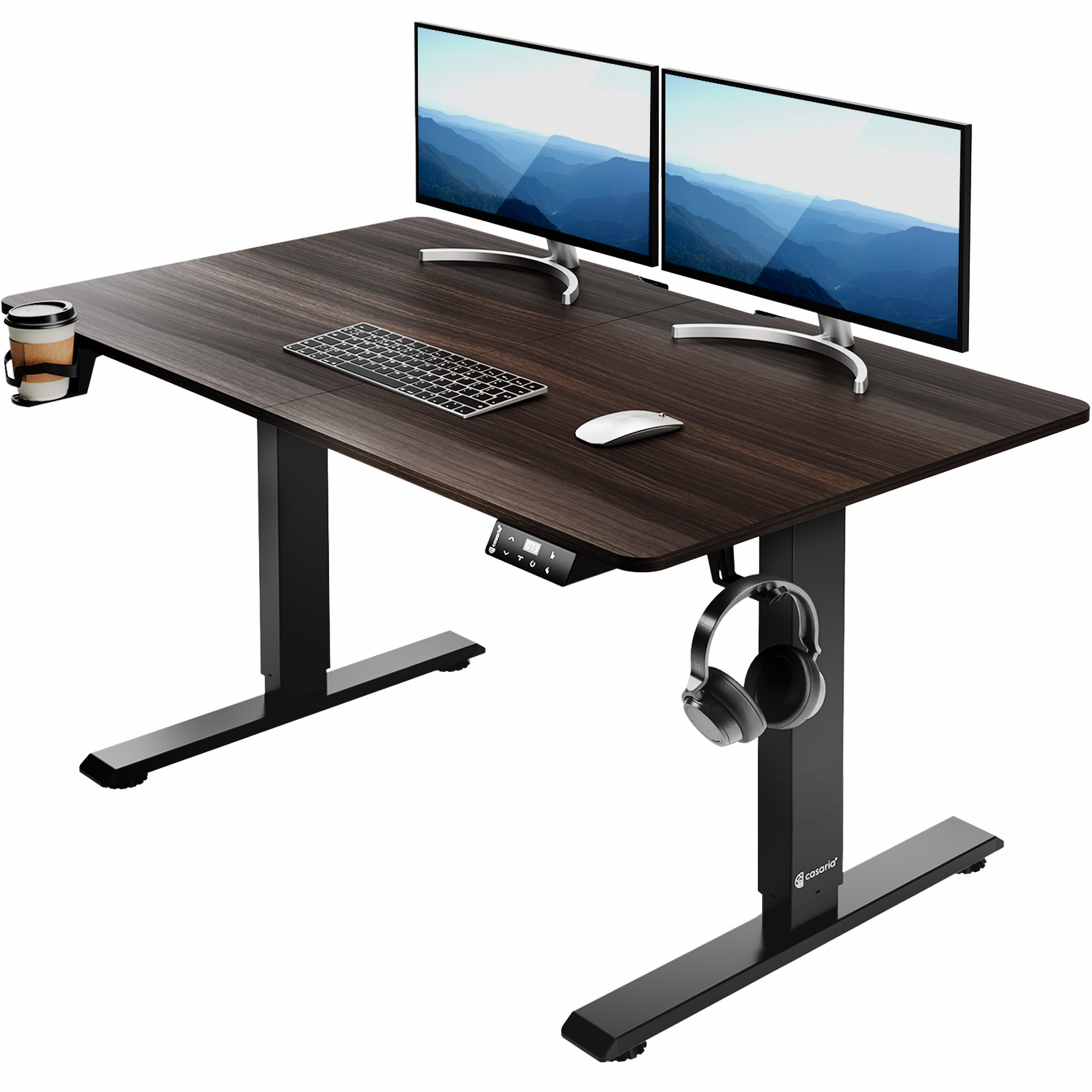 Höhenverstellbarer Schreibtisch Braun 110x60x73-118cm