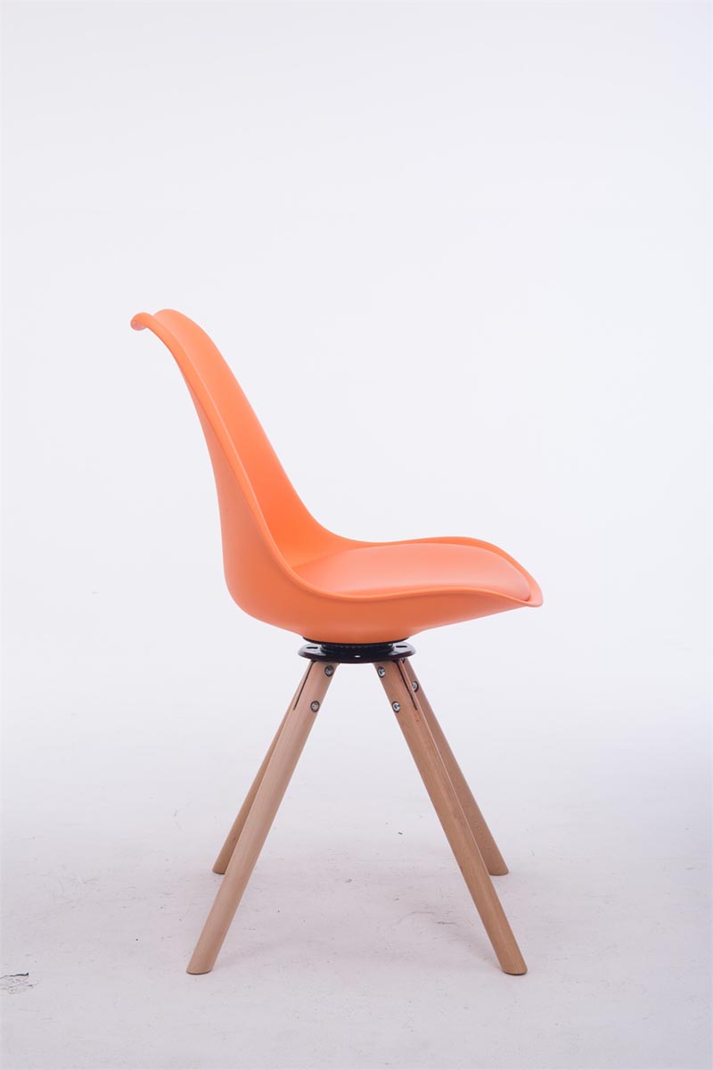 Besucherstuhl Troyes Drehbar Natura Rund, orange