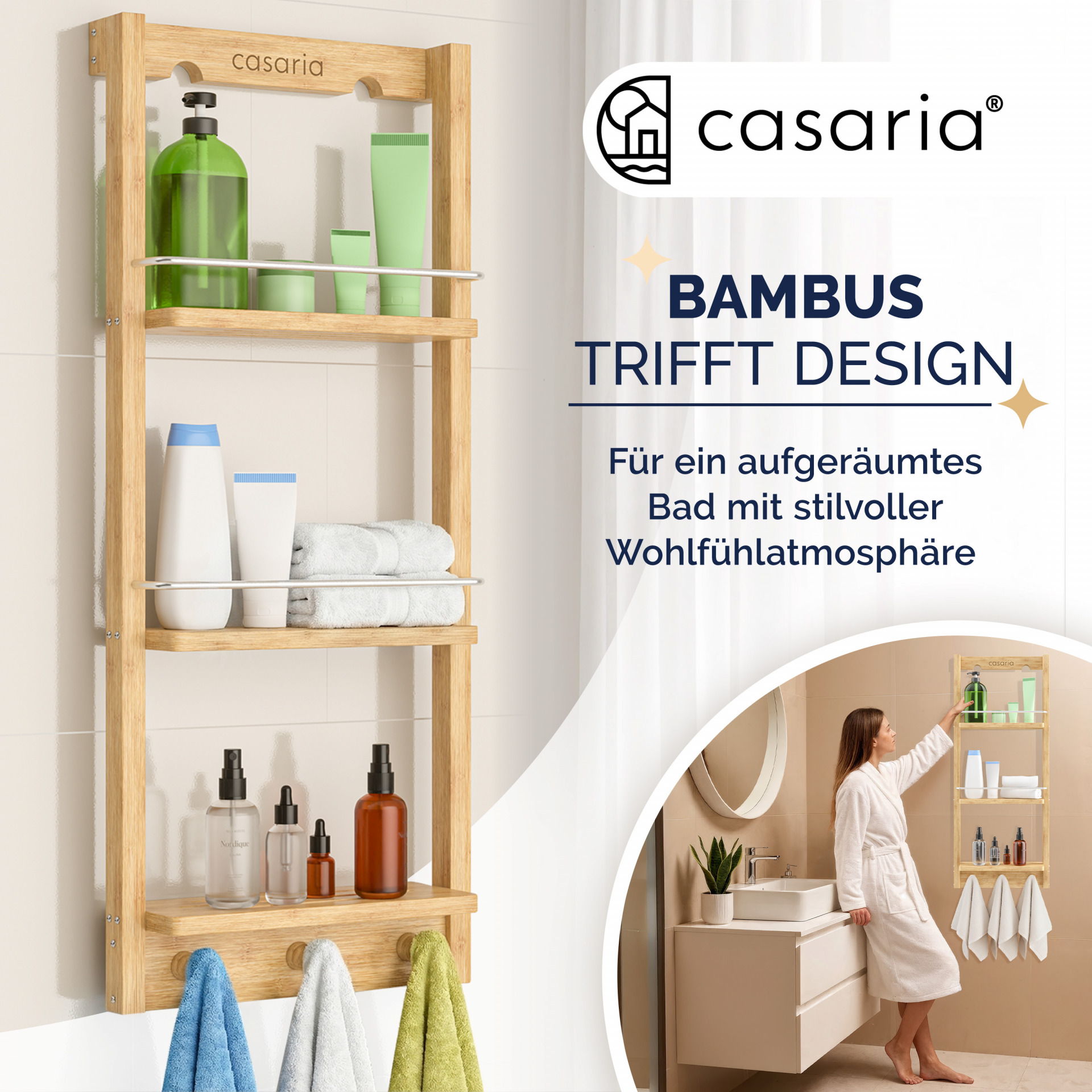 Duschregal Bambus 70x28,5x10cm