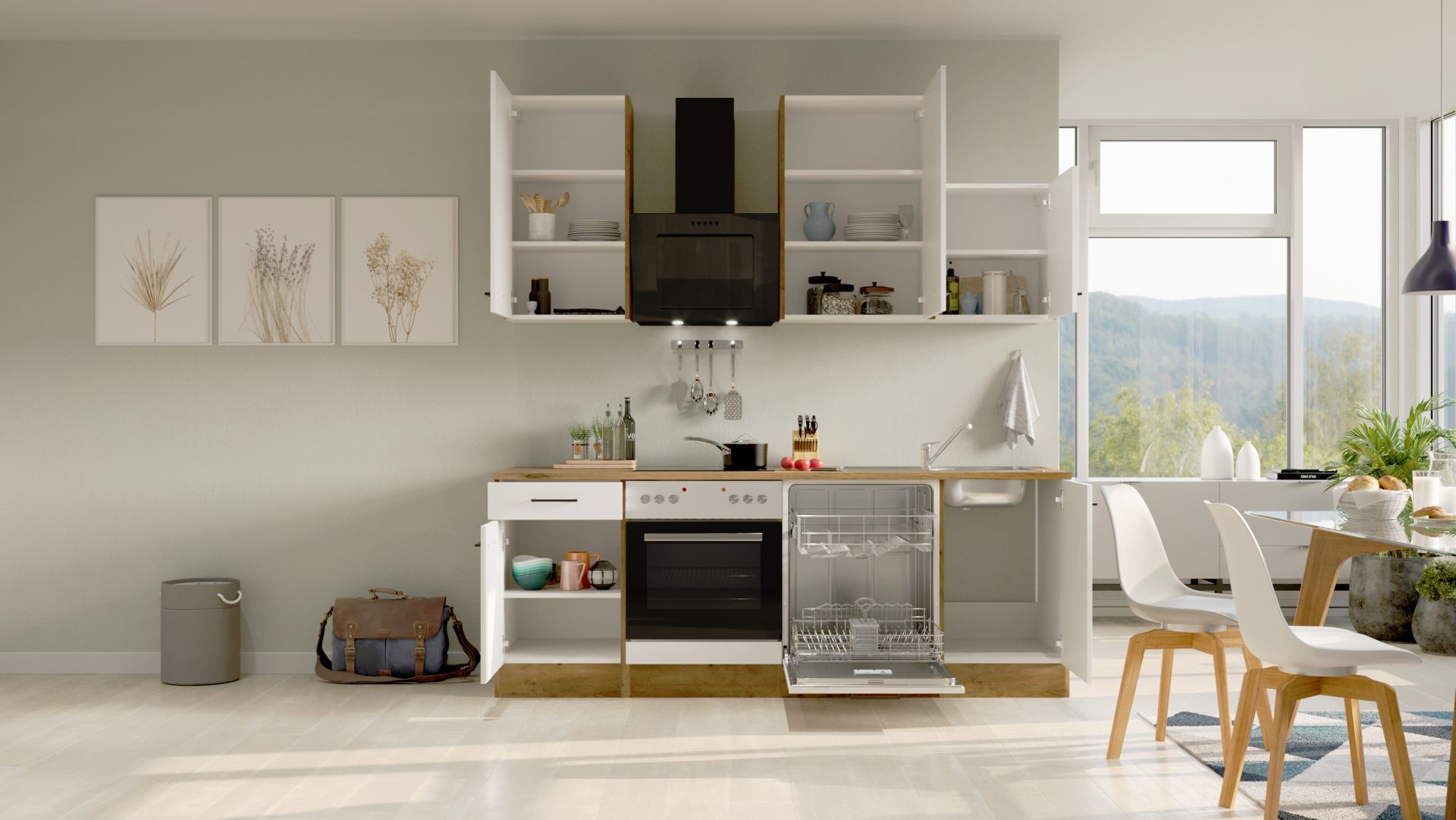 Küchenzeile Avila 220 cm mit E-Geräten