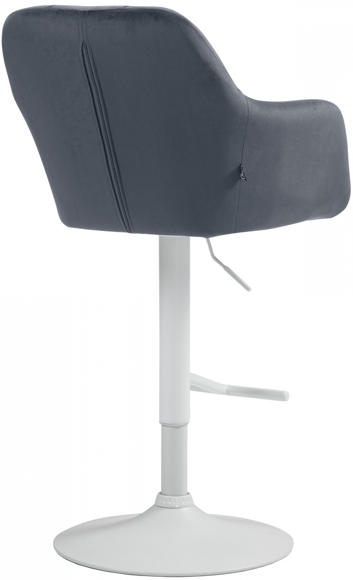 Barhocker Natoma Samt weiß, dunkelgrau