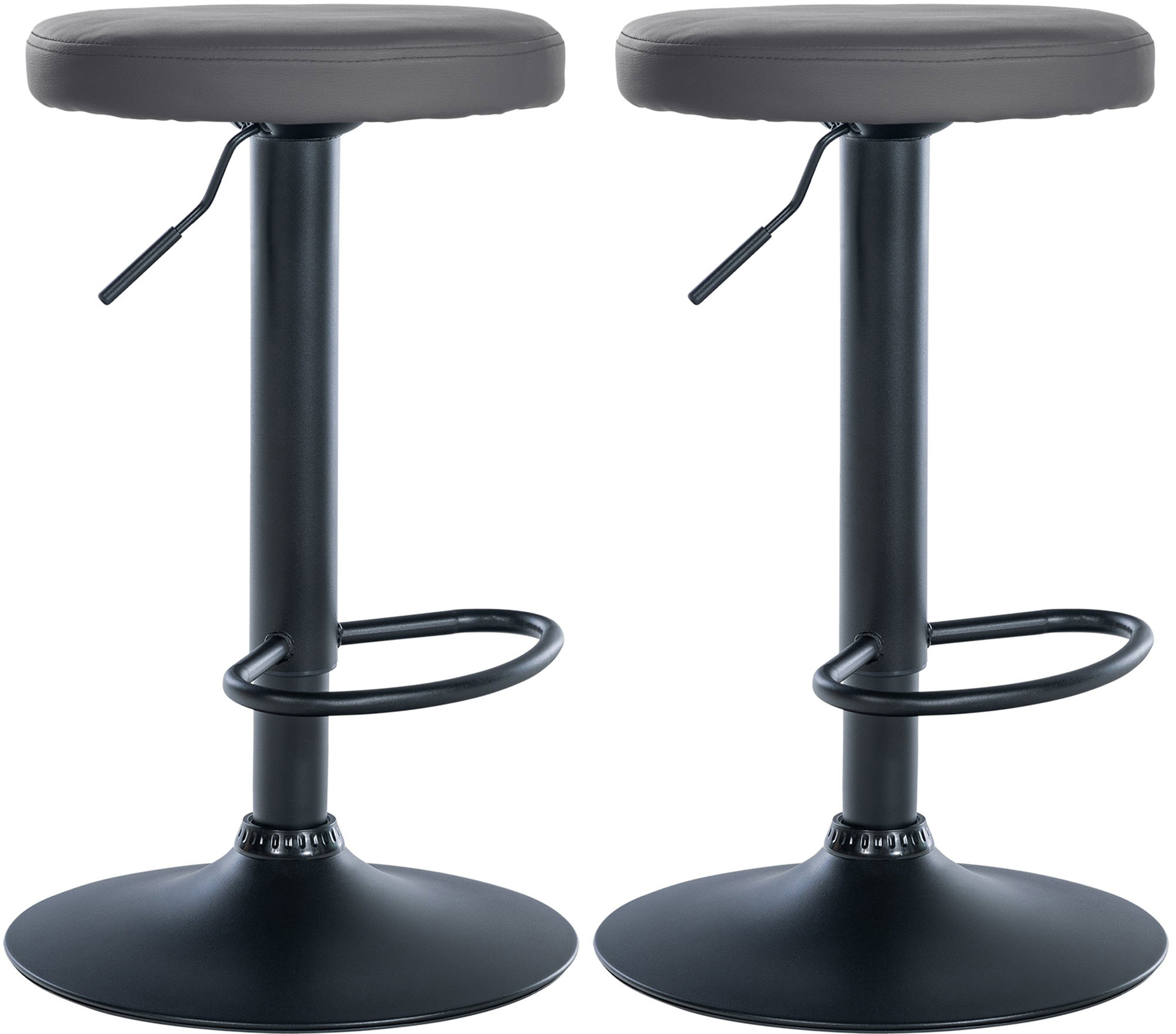2er Set Barhocker Ponte Kunstleder schwarz, grau