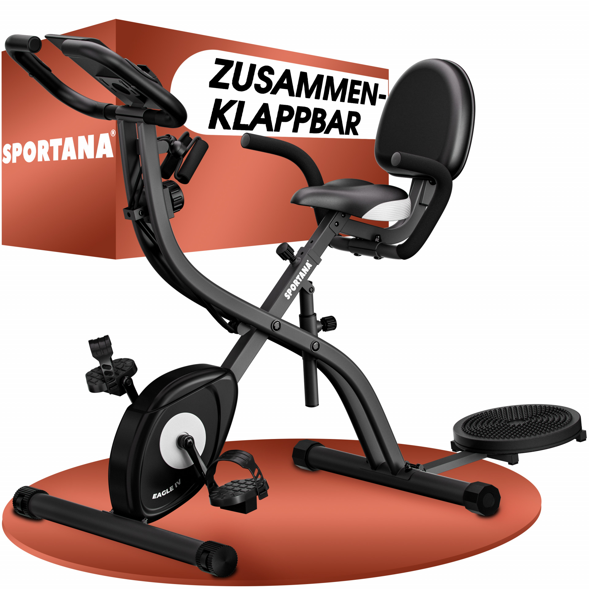 Heimtrainer Fahrrad Eagle 4 Pulssensoren App kompatibel