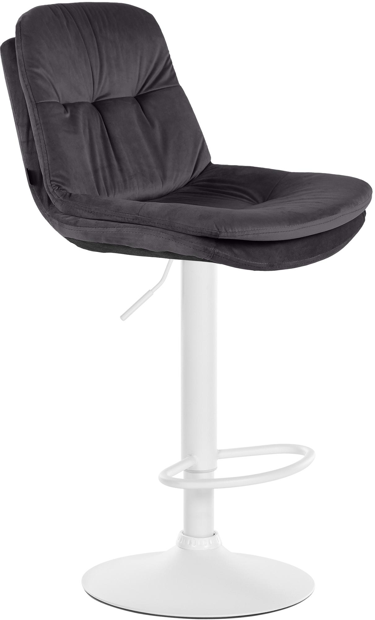 Barhocker Laurel Samt weiß, schwarz