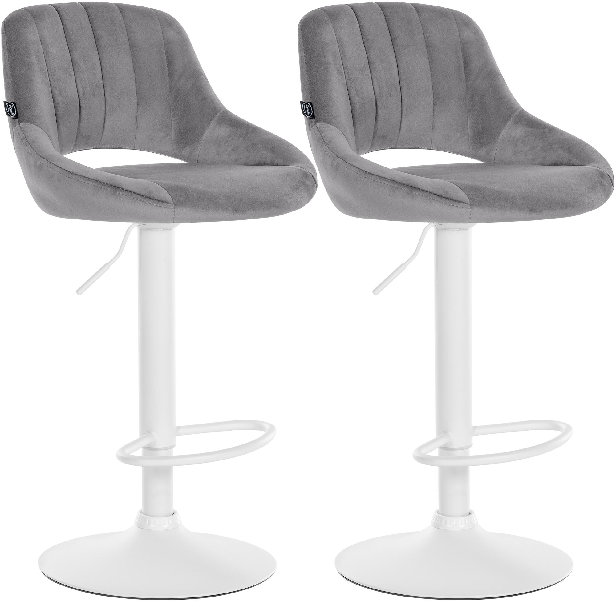 2er Set Barhocker Milet Samt W, dunkelgrau