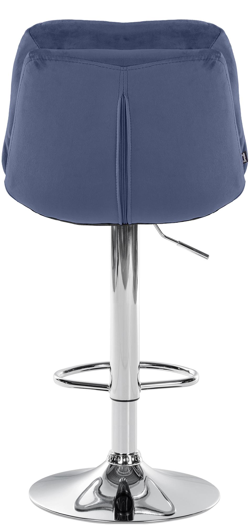 Barhocker Laurel Samt chrom, blau