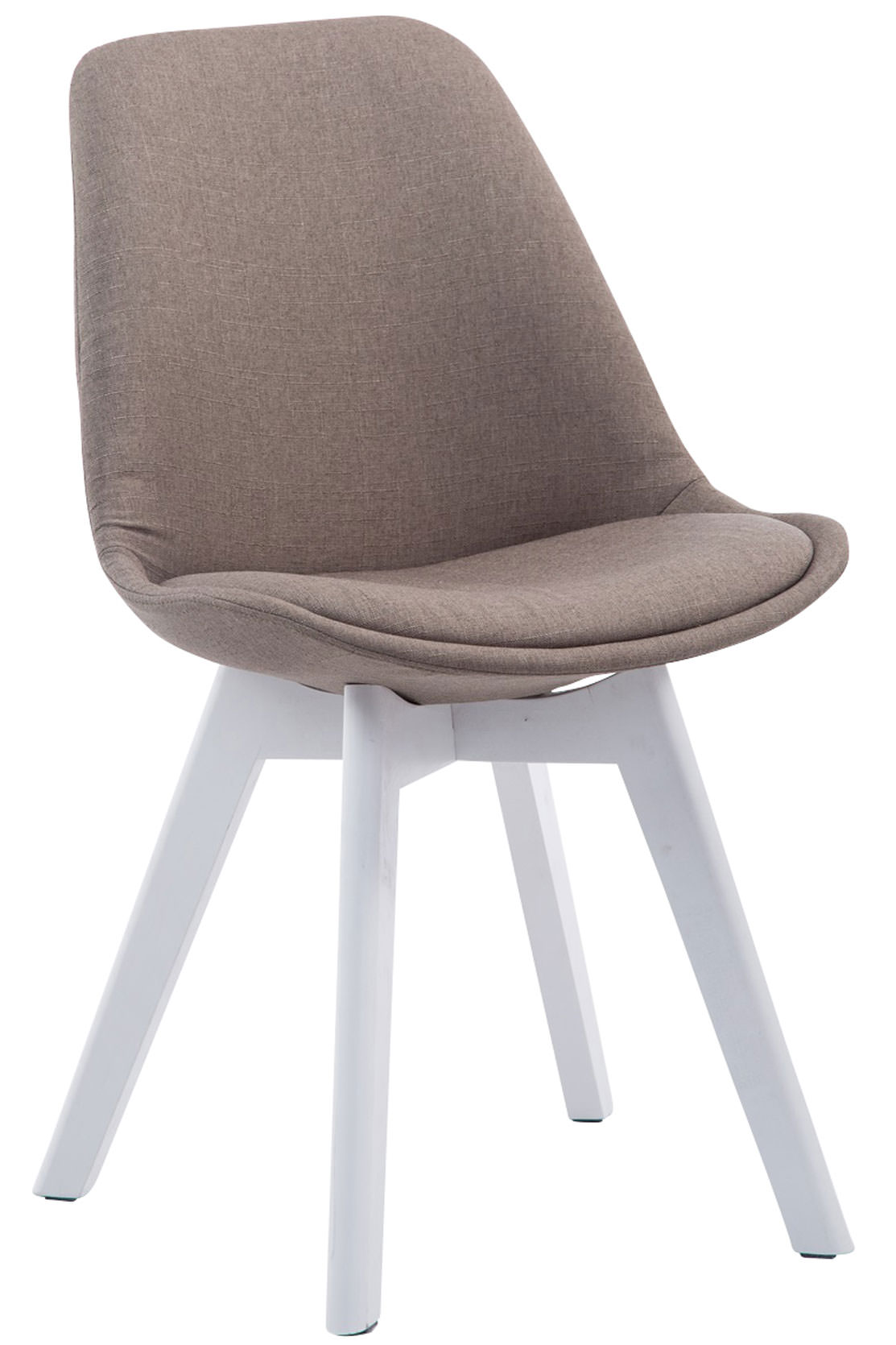 4er Set Besucherstühle Borneo V2 Weiß Stoff, taupe