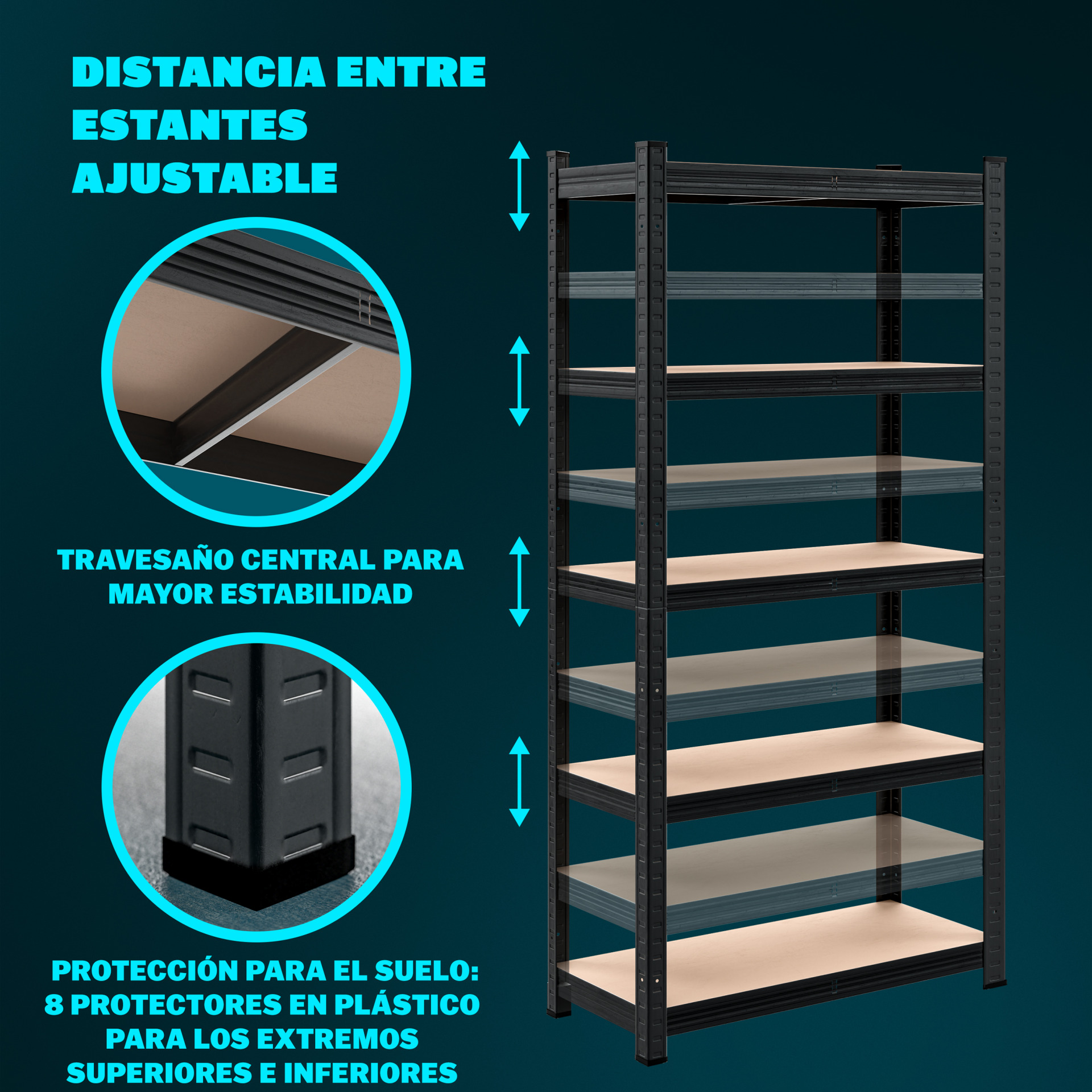 Schwerlastregal 2er-Set Schwarz 180x90x40cm pulverbeschichtet je 875kg