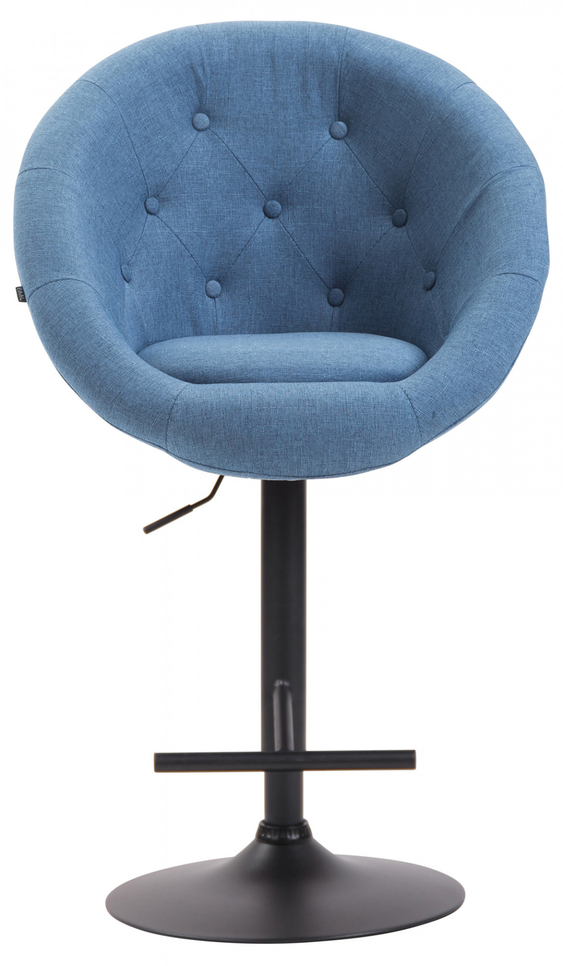 Barhocker London V2 Stoff schwarz, blau