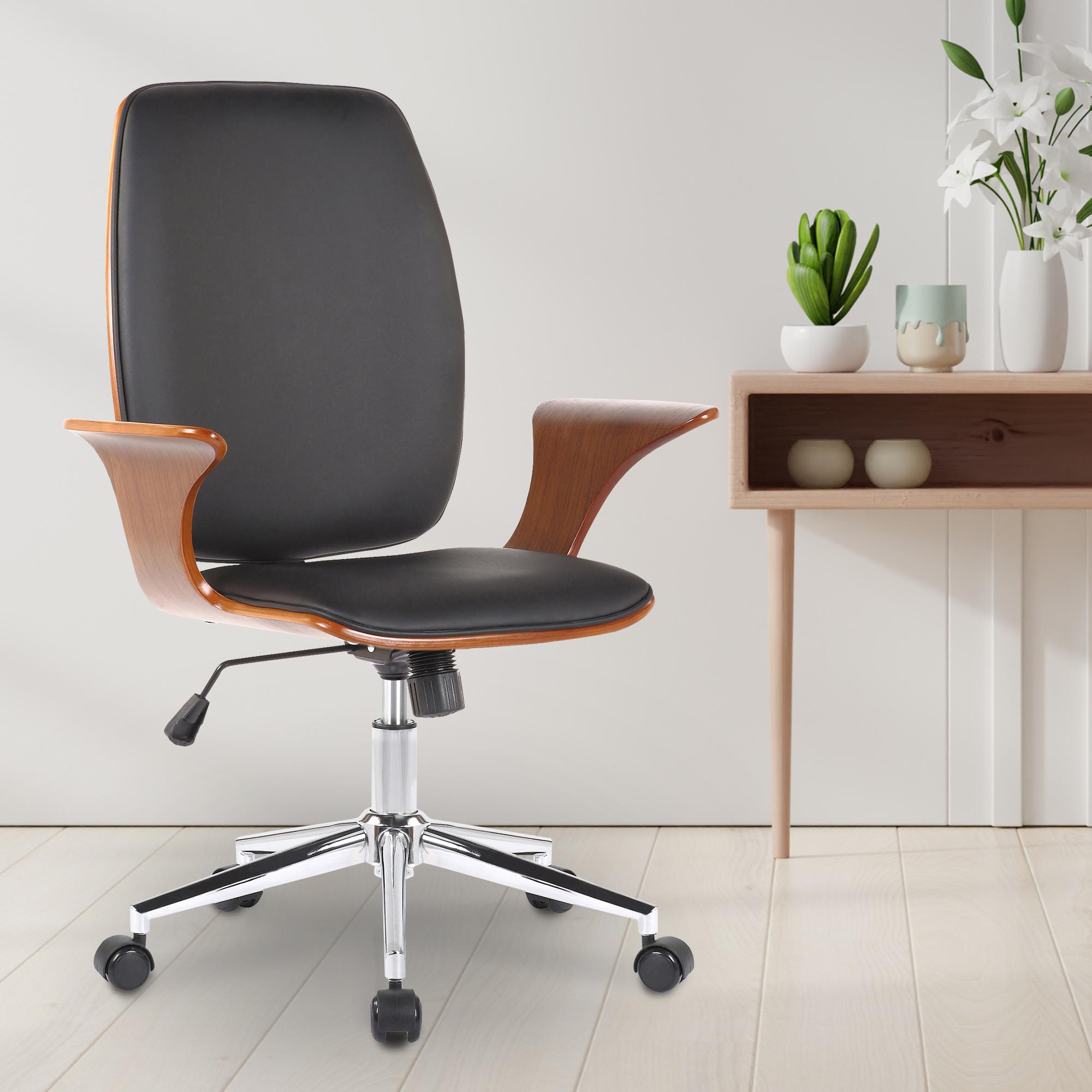 Bürostuhl Burbank Kunstleder, walnuss/schwarz