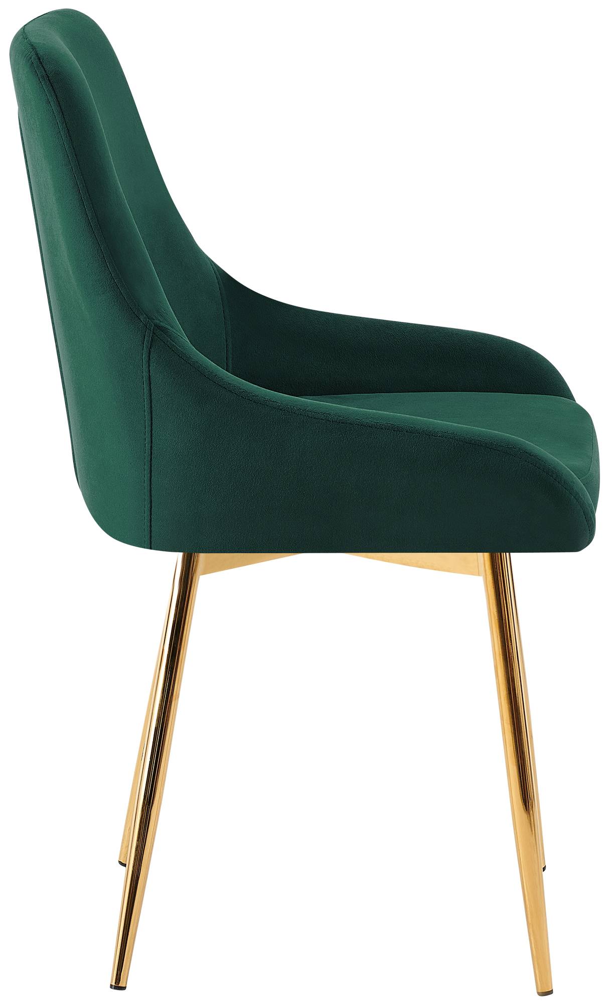 2er Set Esszimmerstuhl Elmira Samt gold, grün
