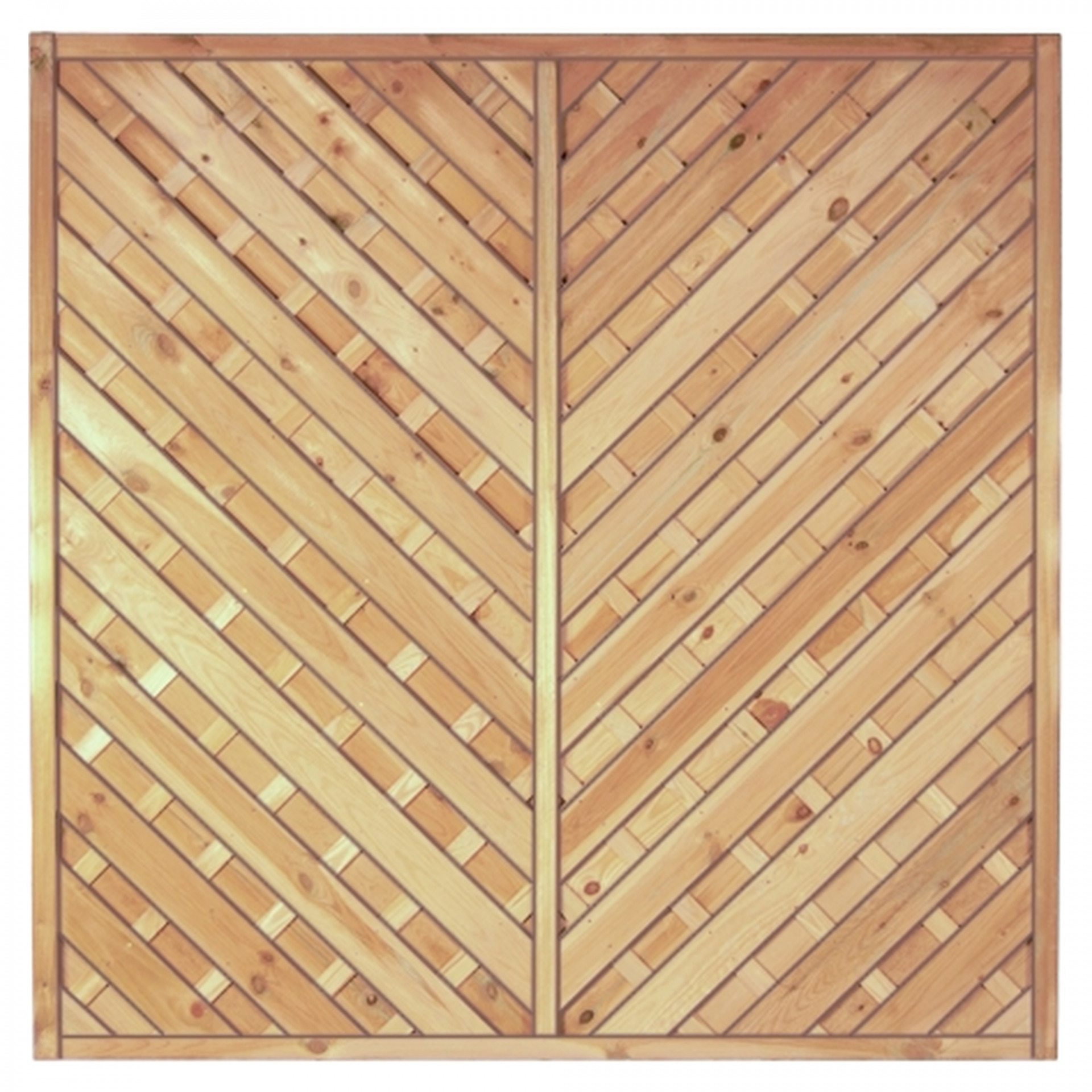 Maxi-Diagonal 1 180 x 180 cm, Rahmen 45/45 mm, kdi grün, Lamellen geriffelt & geschraubt