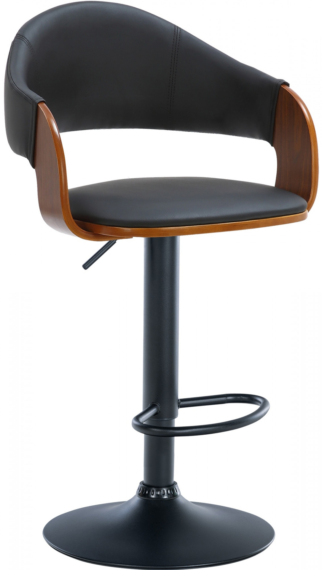 2er Set Barhocker Nilse Kunstleder schwarz, walnuss/schwarz