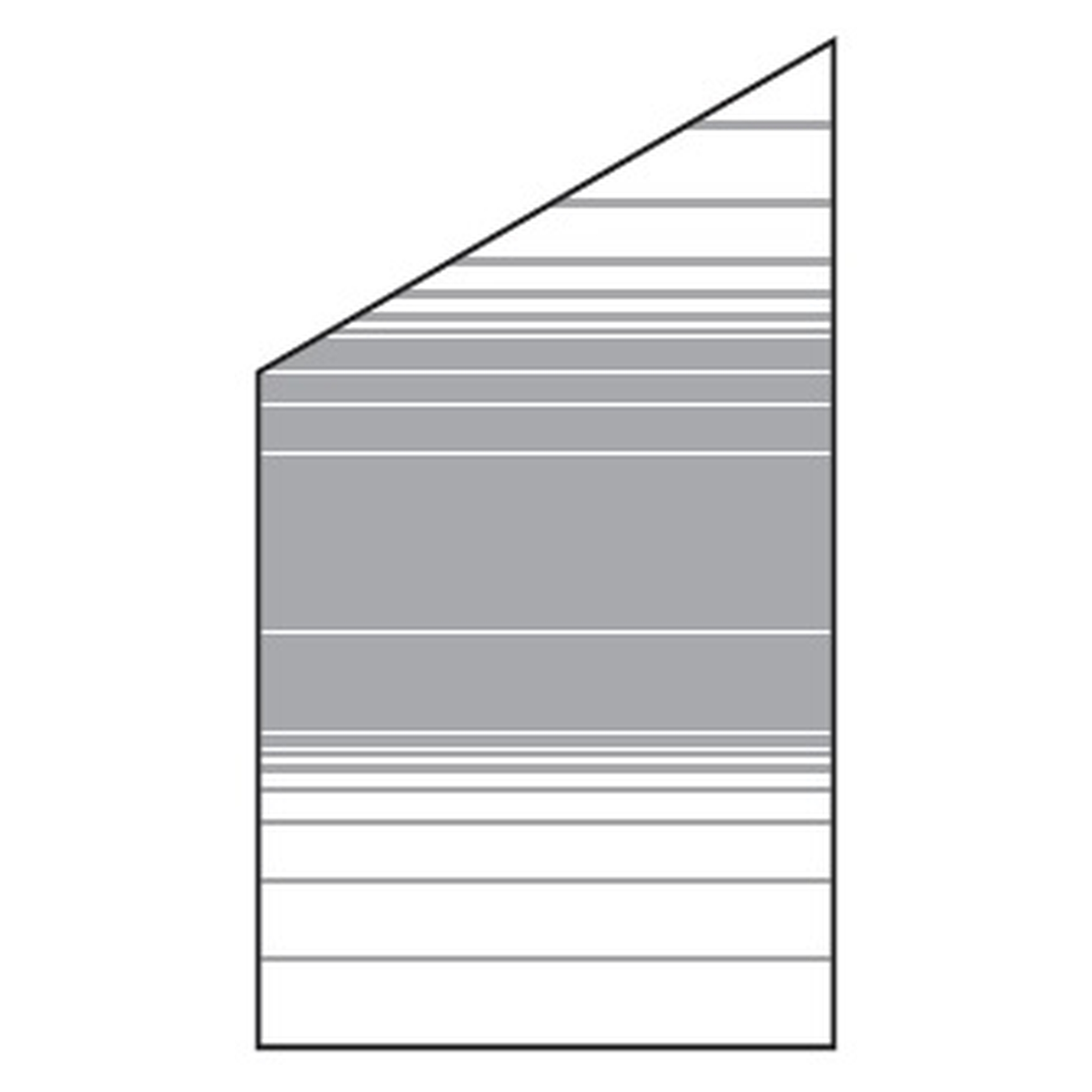 VETRO Glasscheibe ECKE links, B 1030 x H 1200/1800 mm, Streifen-Dekor 83, satiniert