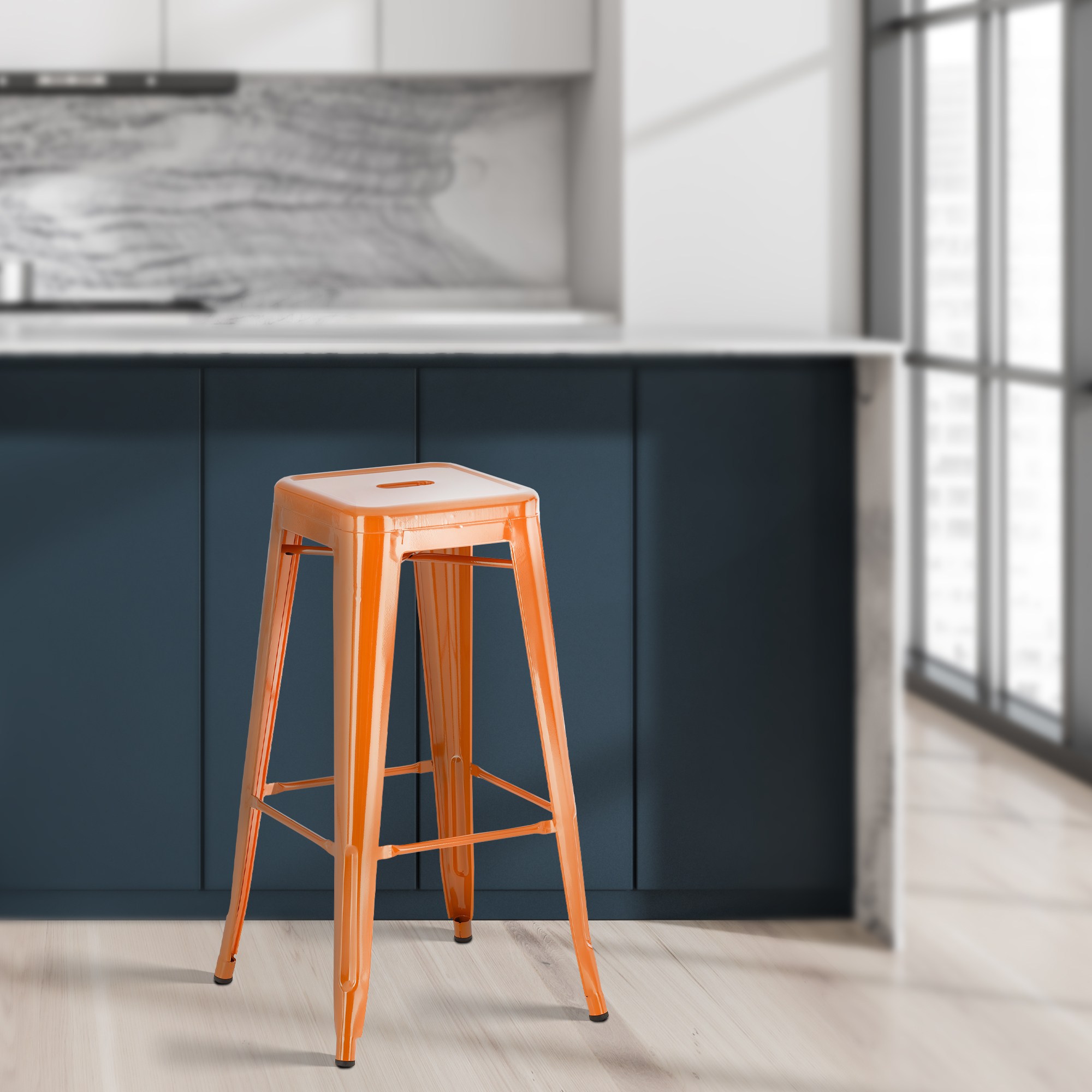 4er Set Barhocker Joshua, orange