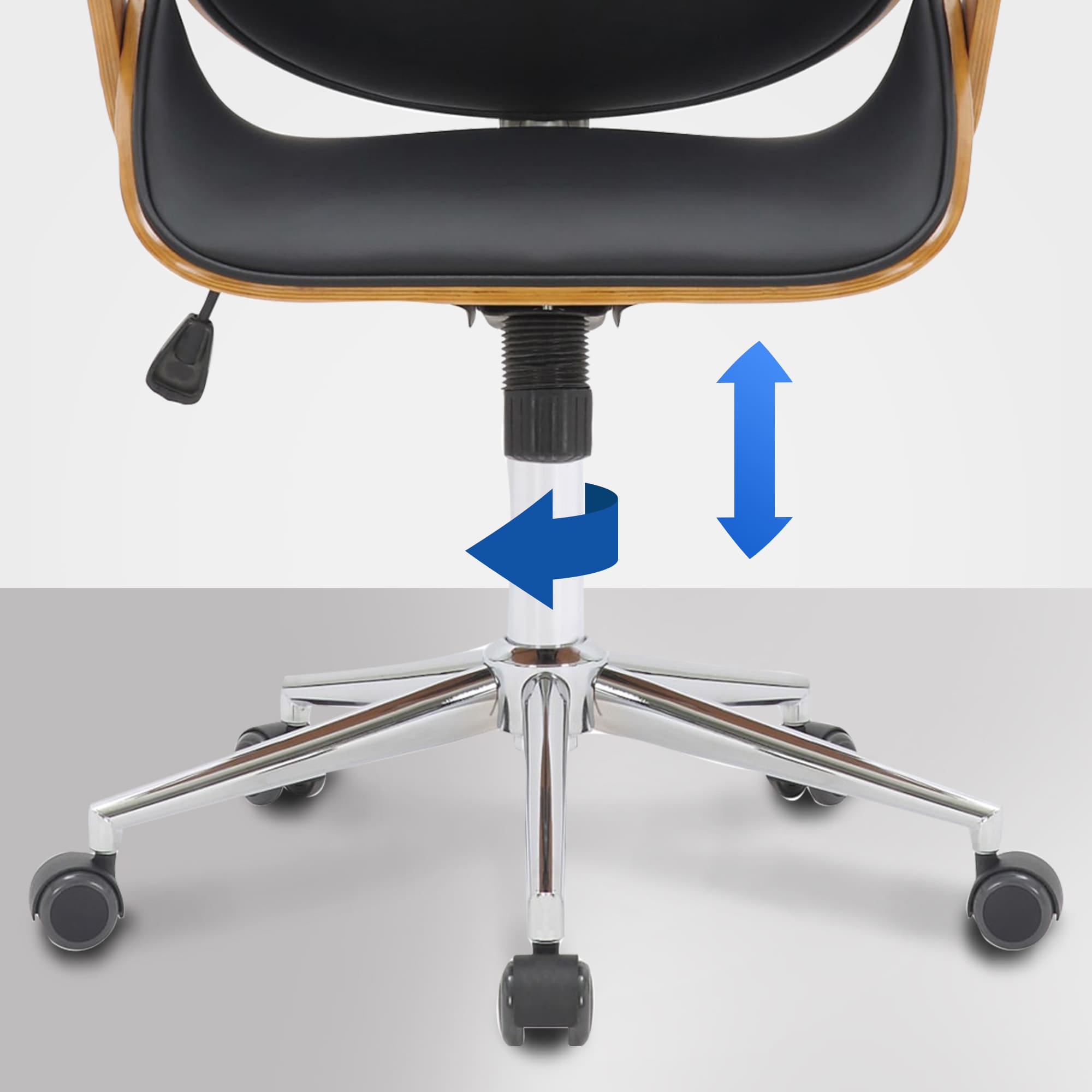 Bürostuhl Chicago Kunstleder, walnuss/schwarz
