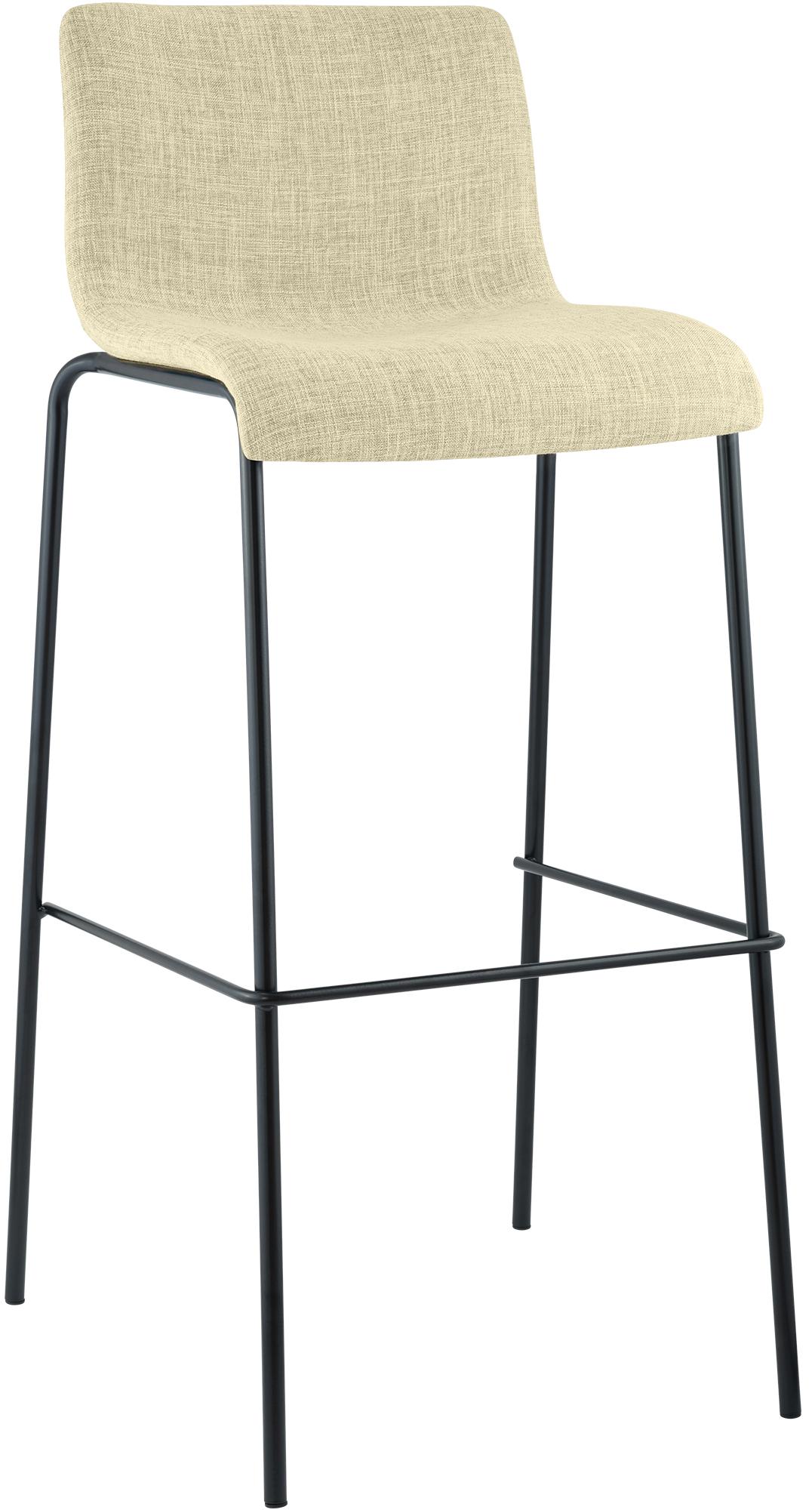 Barhocker Hoover Stoff 4-Fuß Gestell schwarz, creme
