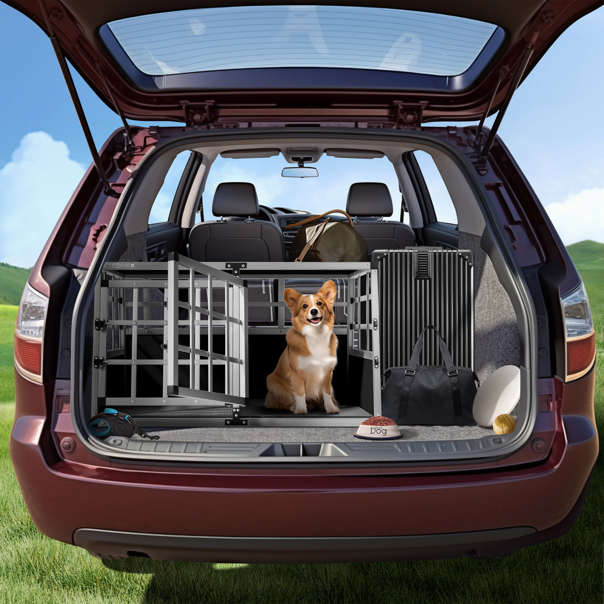 Hundetransportbox XL Alu 89x70x51cm