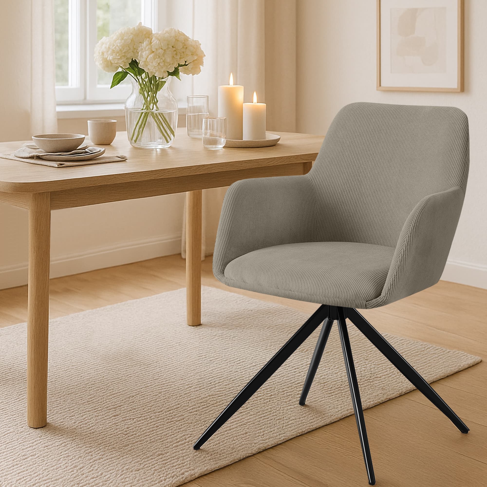 Esszimmerstuhl Olema Cord, taupe
