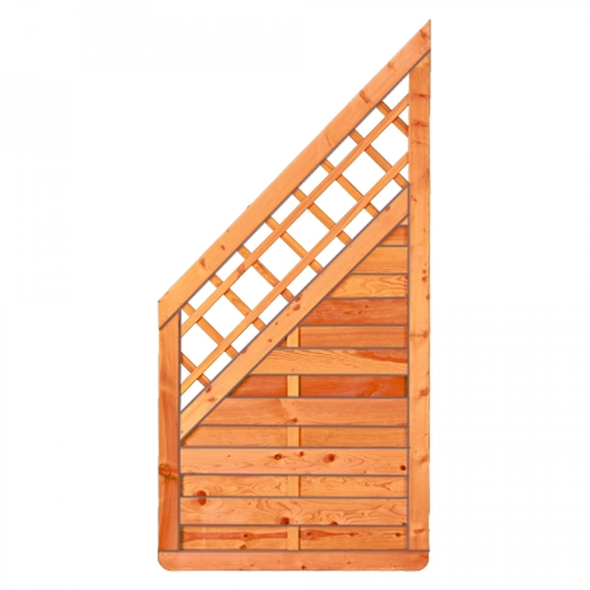 SUNLINE-Serie Ranki ECKE, 90 x 180/90 cm, Rahmen 45 x 45 mm, pinienfarbig lasiert