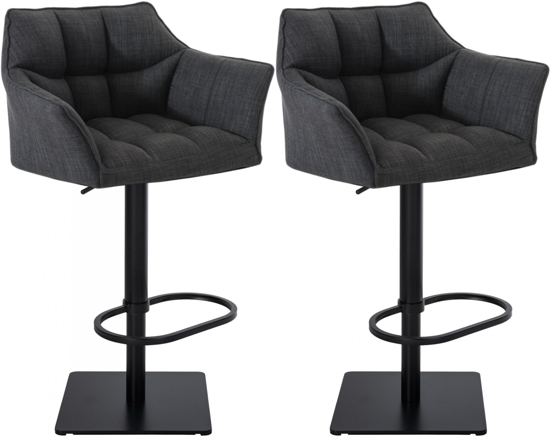 2er Set Barhocker Damaso Stoff schwarz, dunkelgrau