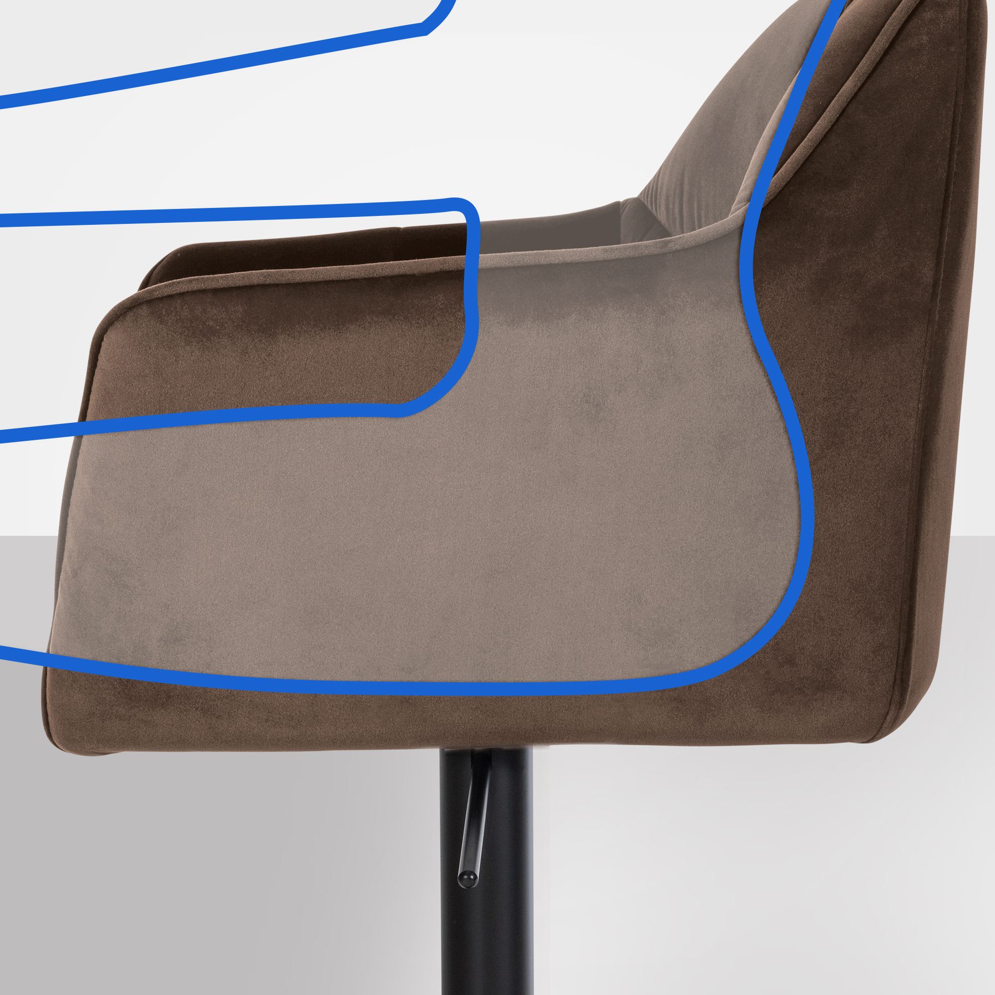 Barhocker Damaso B Samt, braun